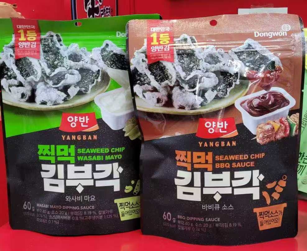 現 貨 (由倉庫直出)丨韓國 Dongwong 東遠 沾醬炸海苔脆片 芥末美乃滋 / BBQ 風味 60g