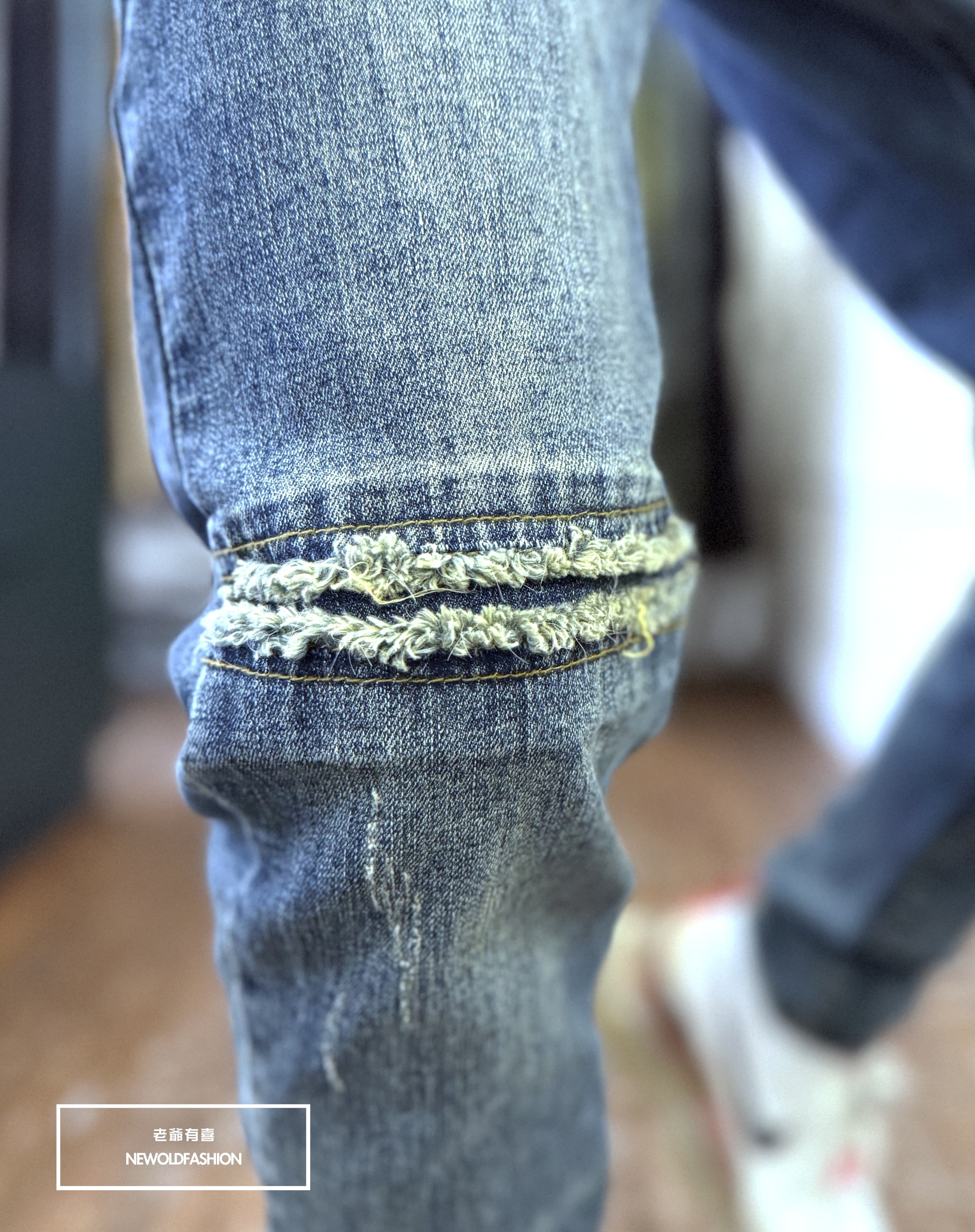 『新品上市』重磅膝破壞抽鬚小直筒褲(NOF2510K280)