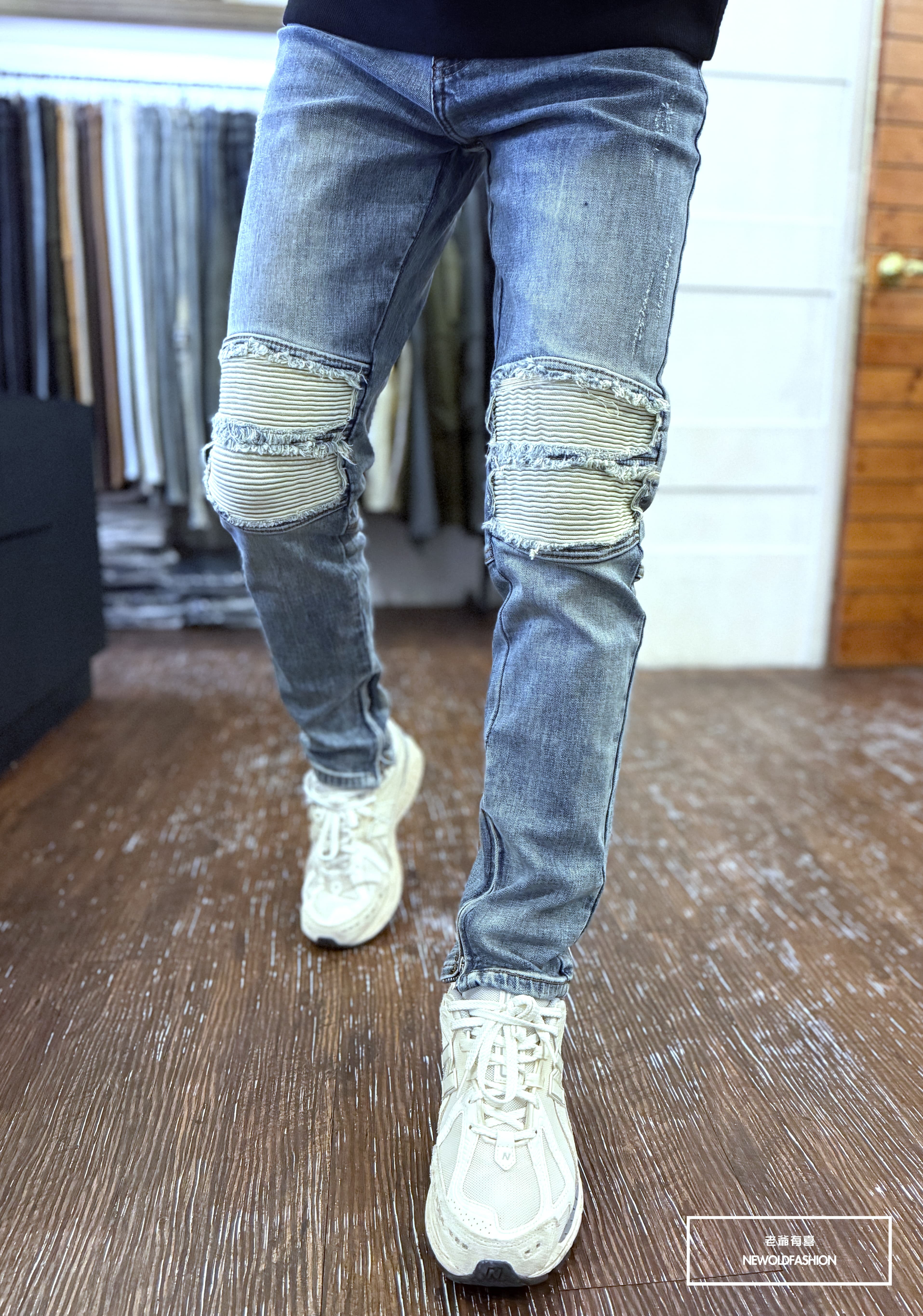 『新品上市』重磅對稱補丁側拉鍊小直筒褲(NOF2510K3099)