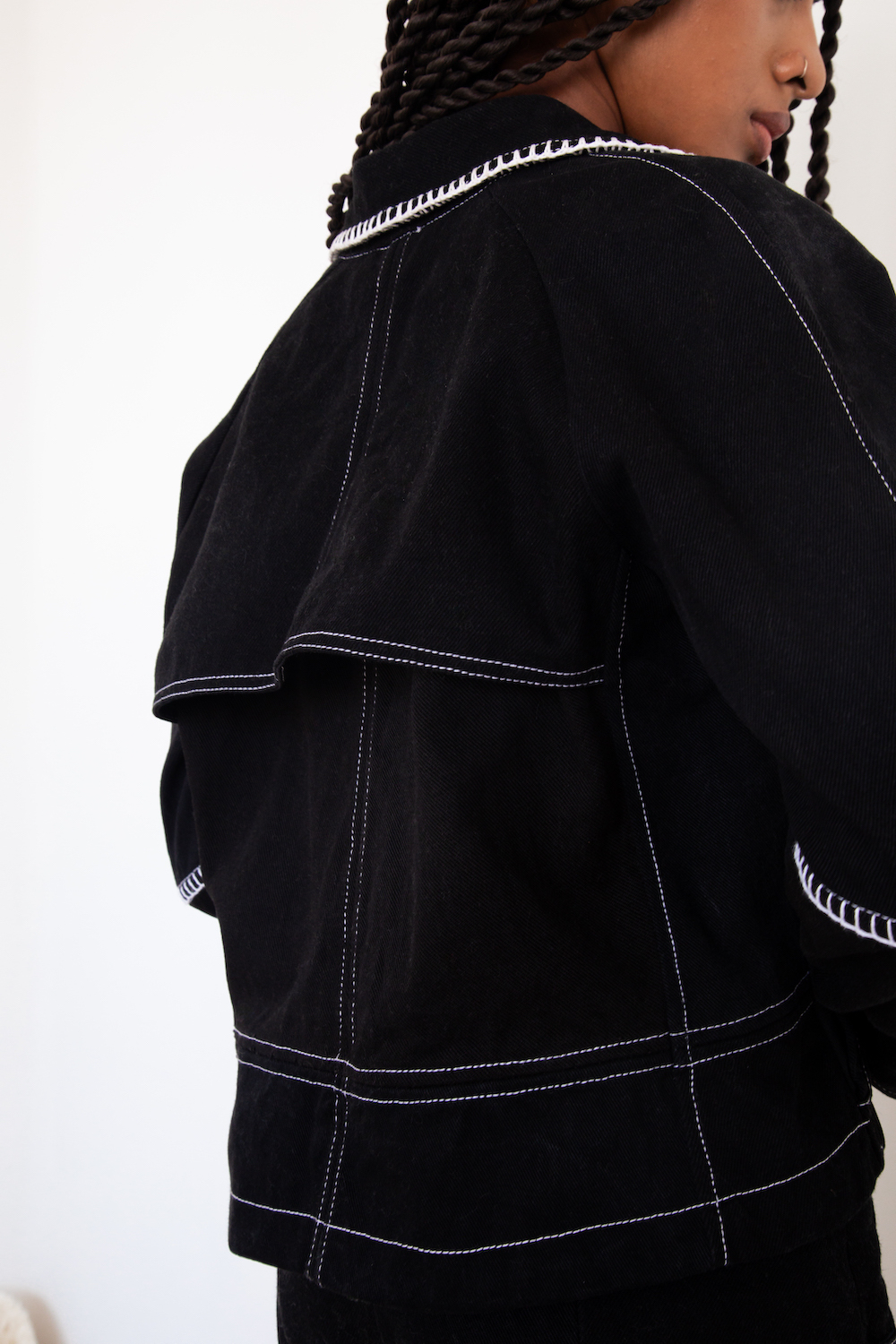 Cropped Waist Denim Jacket