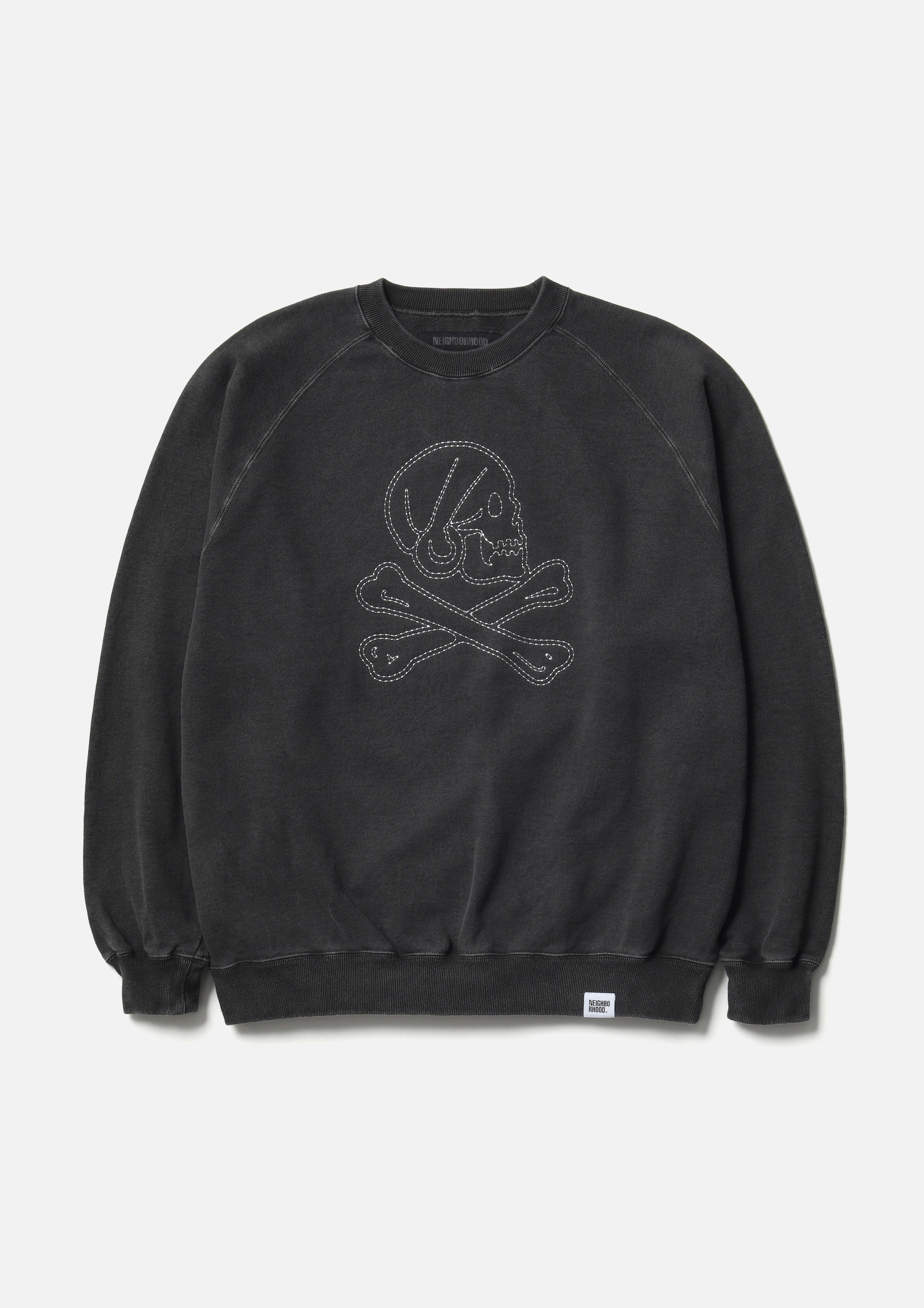 2025AW NEIGHBORHOOD PIGMENT DYED SWEAT SHIRT LS 刺繡 骷髏 水洗 大學T 長袖 現貨 252FPNH-CSM04