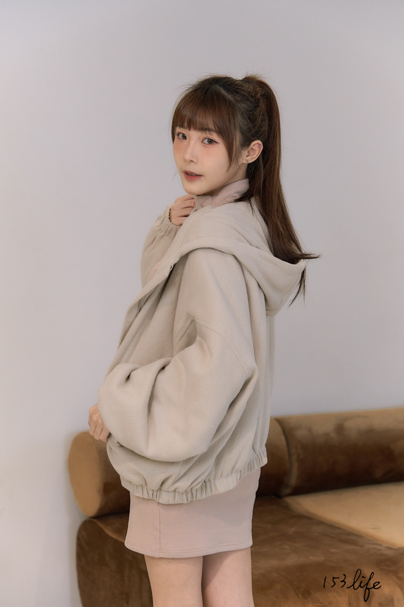 |現貨|推!!坑絨鋪棉連帽澎澎外套(杏)