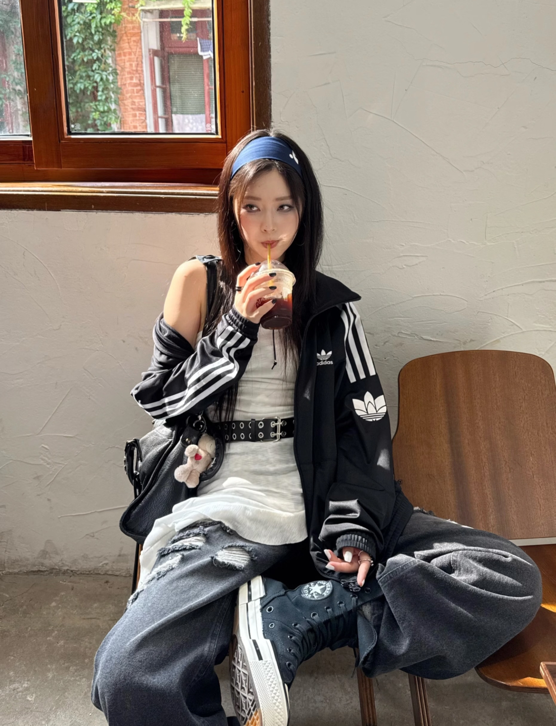 代購-ADIDAS ORIGINALS RT TT U2 立領防風外套 復古 三葉草 男女款 黑 JL8396