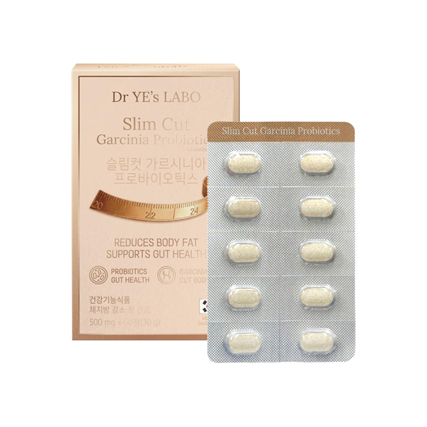 DR. YE's LABO Slim cut 藤黃果益生菌 Garcinia Probiotics +穀胱甘肽 (500mg x60粒)