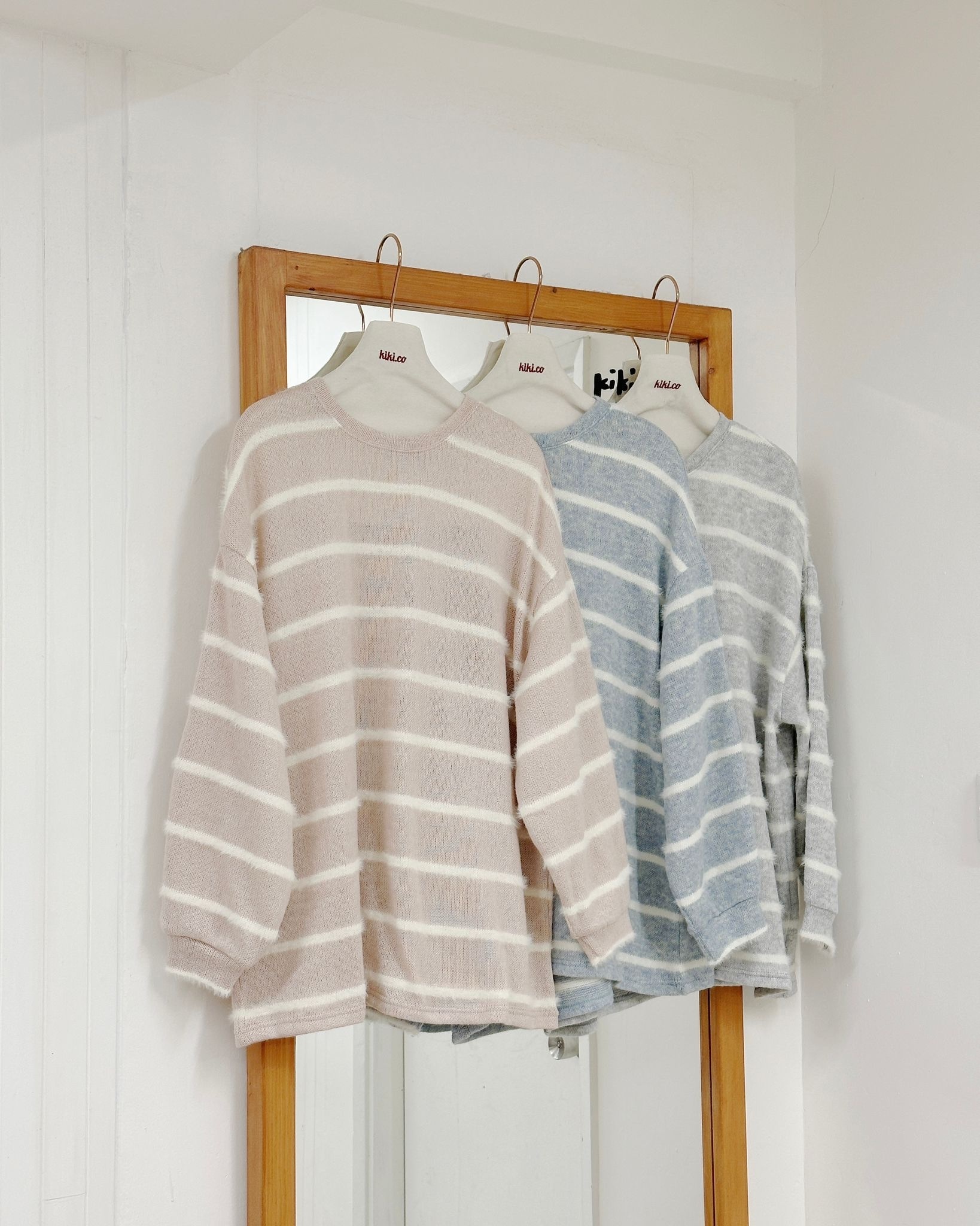 針織拼色Oversize上衣