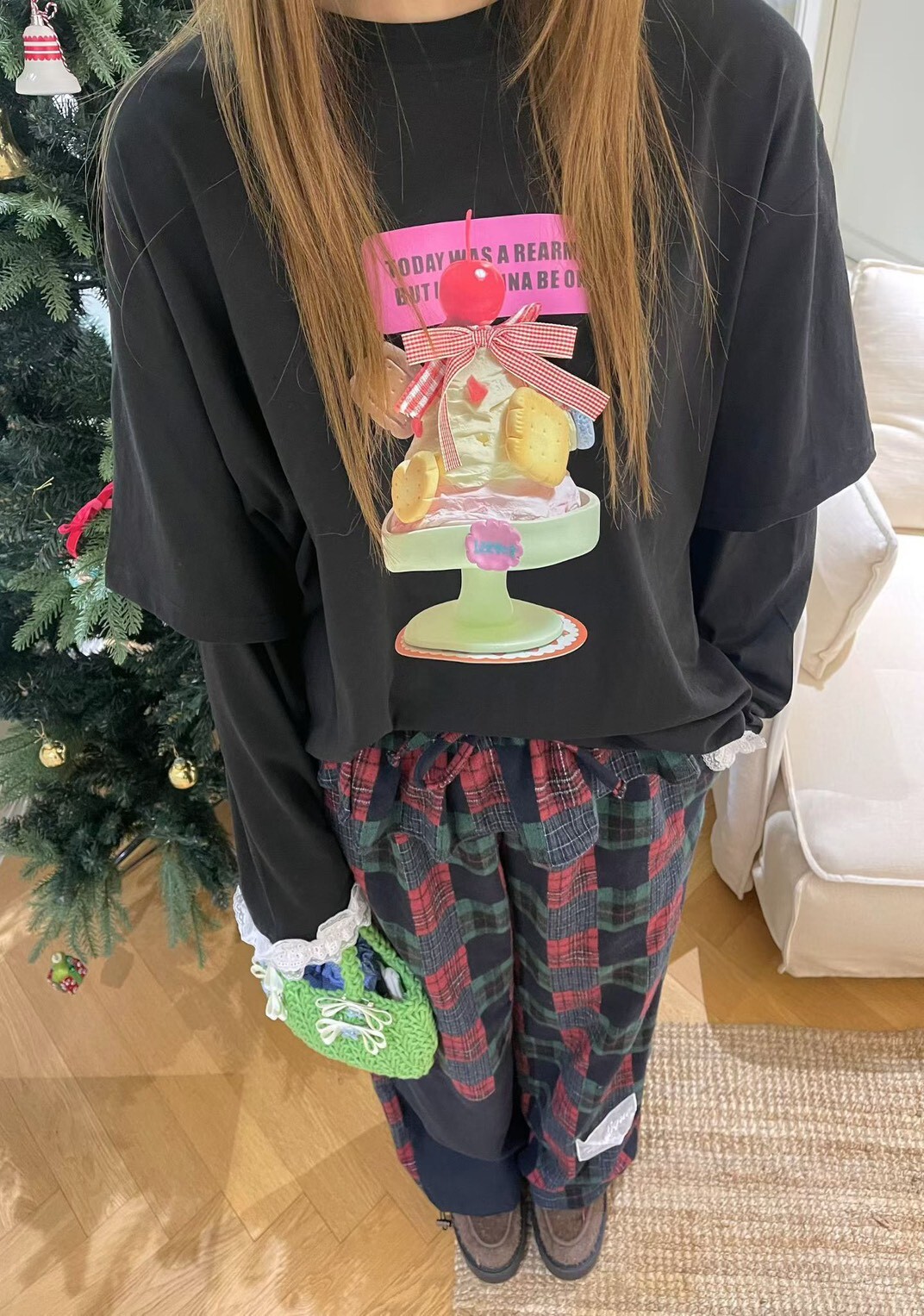 甜點雙層袖上衣