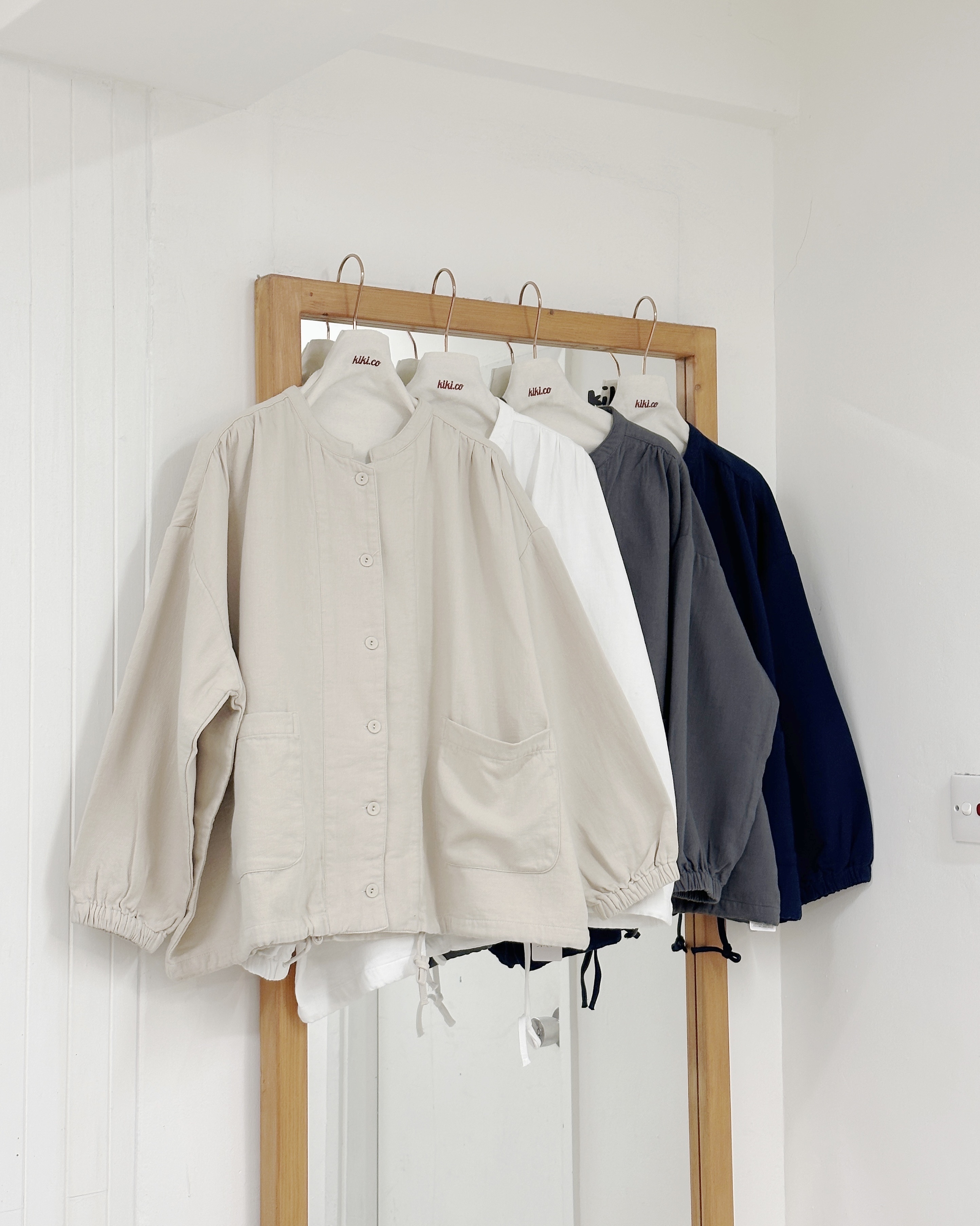 質感包布扣寬鬆外套