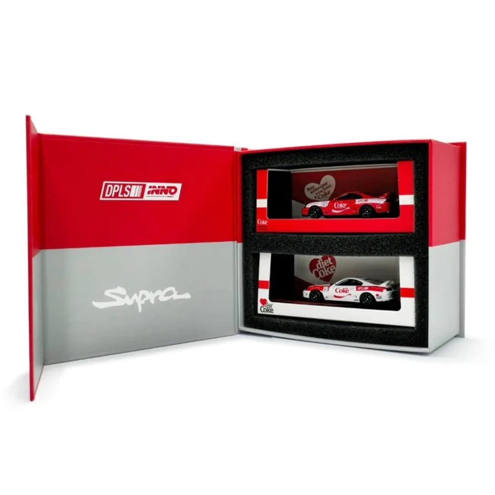 INNO 1/64 Diecast Toyota Supra (A80) Coca-cola Box Set