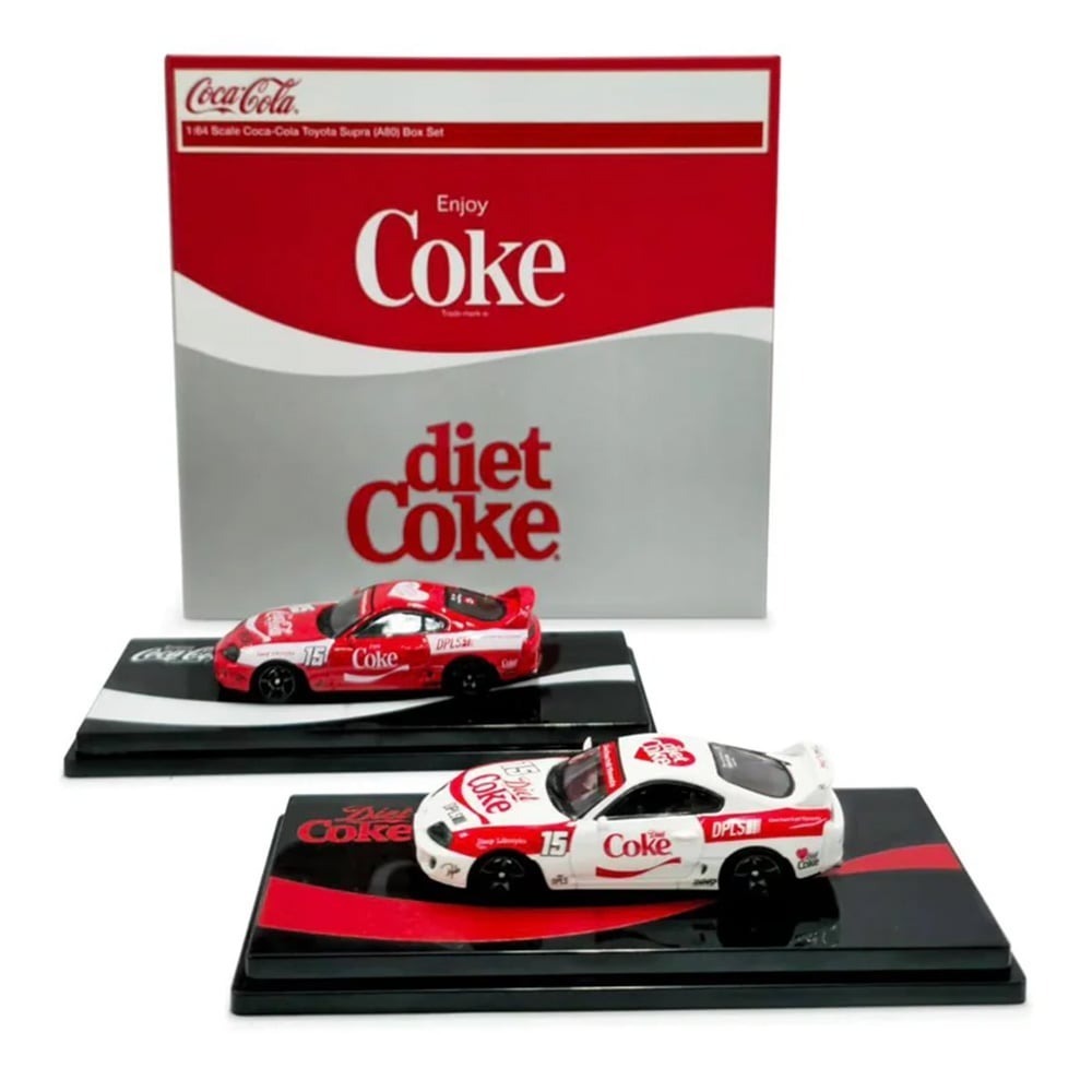 INNO 1/64 Diecast Toyota Supra (A80) Coca-cola Box Set