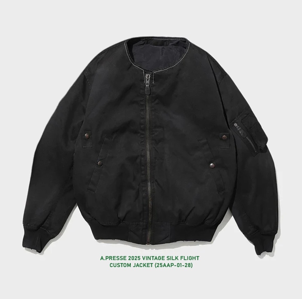A.PRESSE 2025 VINTAGE SILK FLIGHT CUSTOM JACKET (25AAP-01-28) - PRE ORDER ITEM (預訂中)