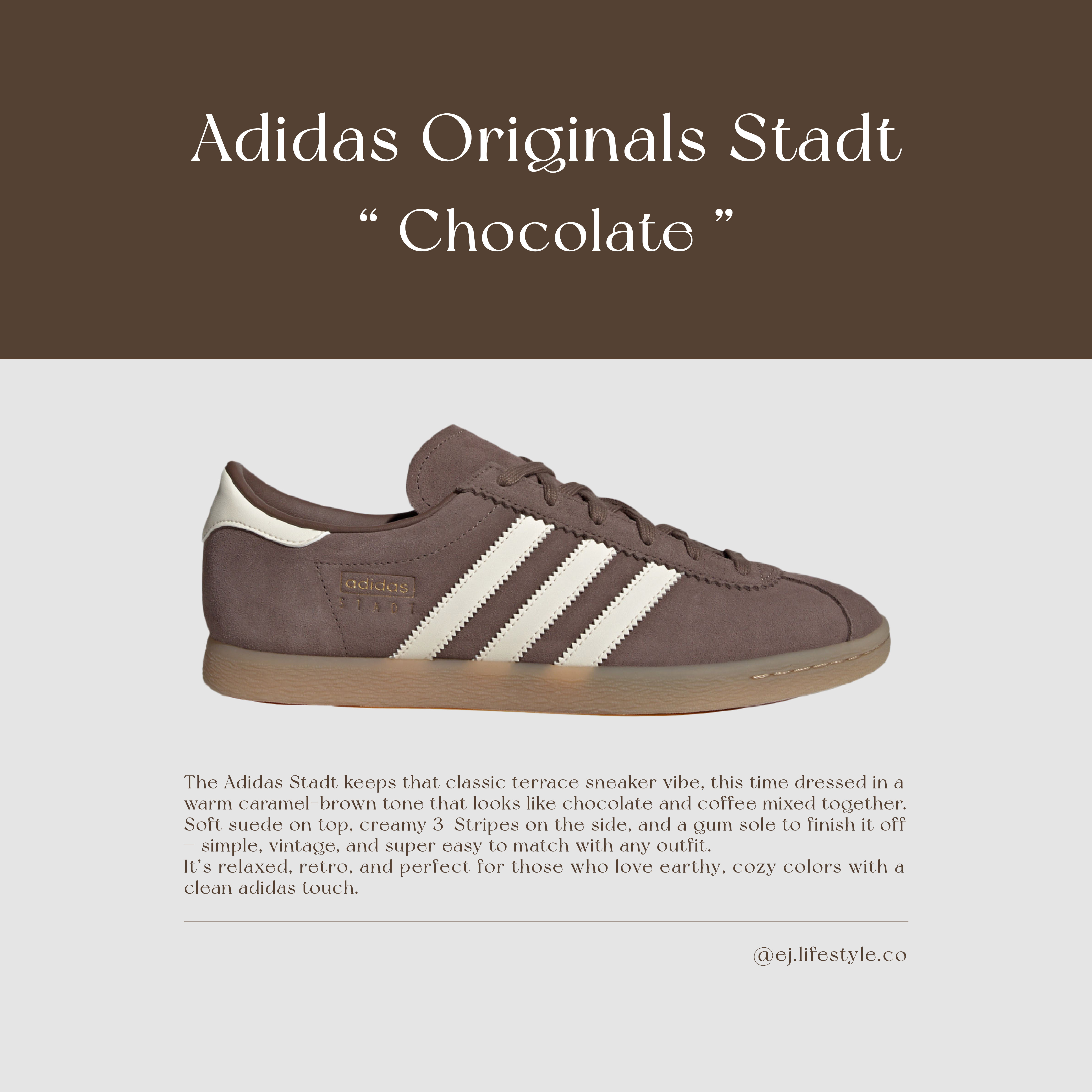 ADIDAS ORIGINALS STADT 巧克力餅乾 可可色 咖啡色 焦糖底 麂皮 男鞋 JQ9011 / 調貨