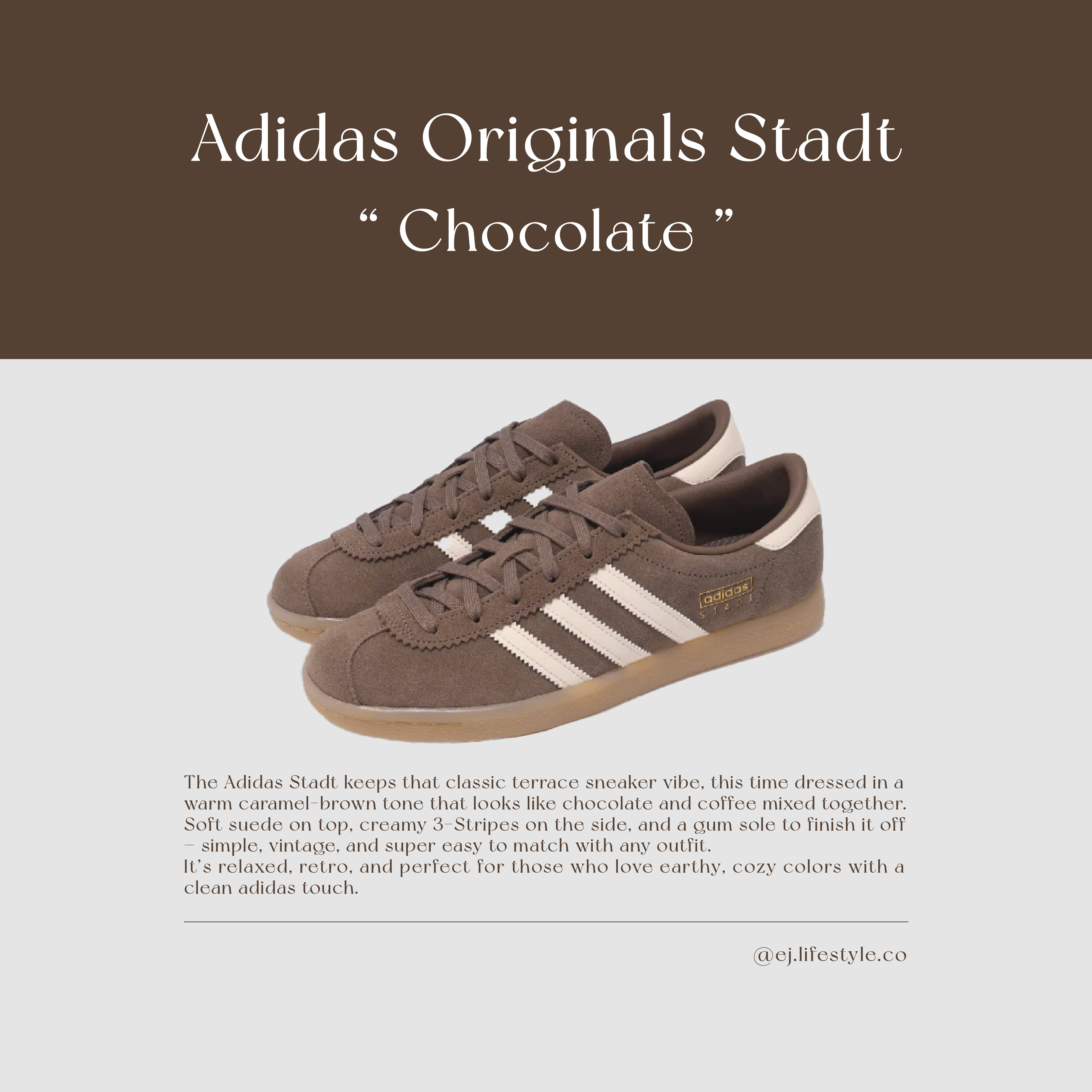 ADIDAS ORIGINALS STADT 巧克力餅乾 可可色 咖啡色 焦糖底 麂皮 男鞋 JQ9011 / 調貨
