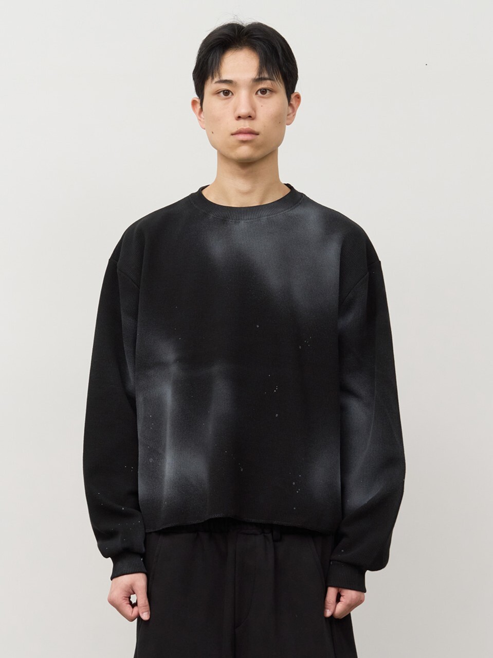 手工刷漆短款華夫格T卹