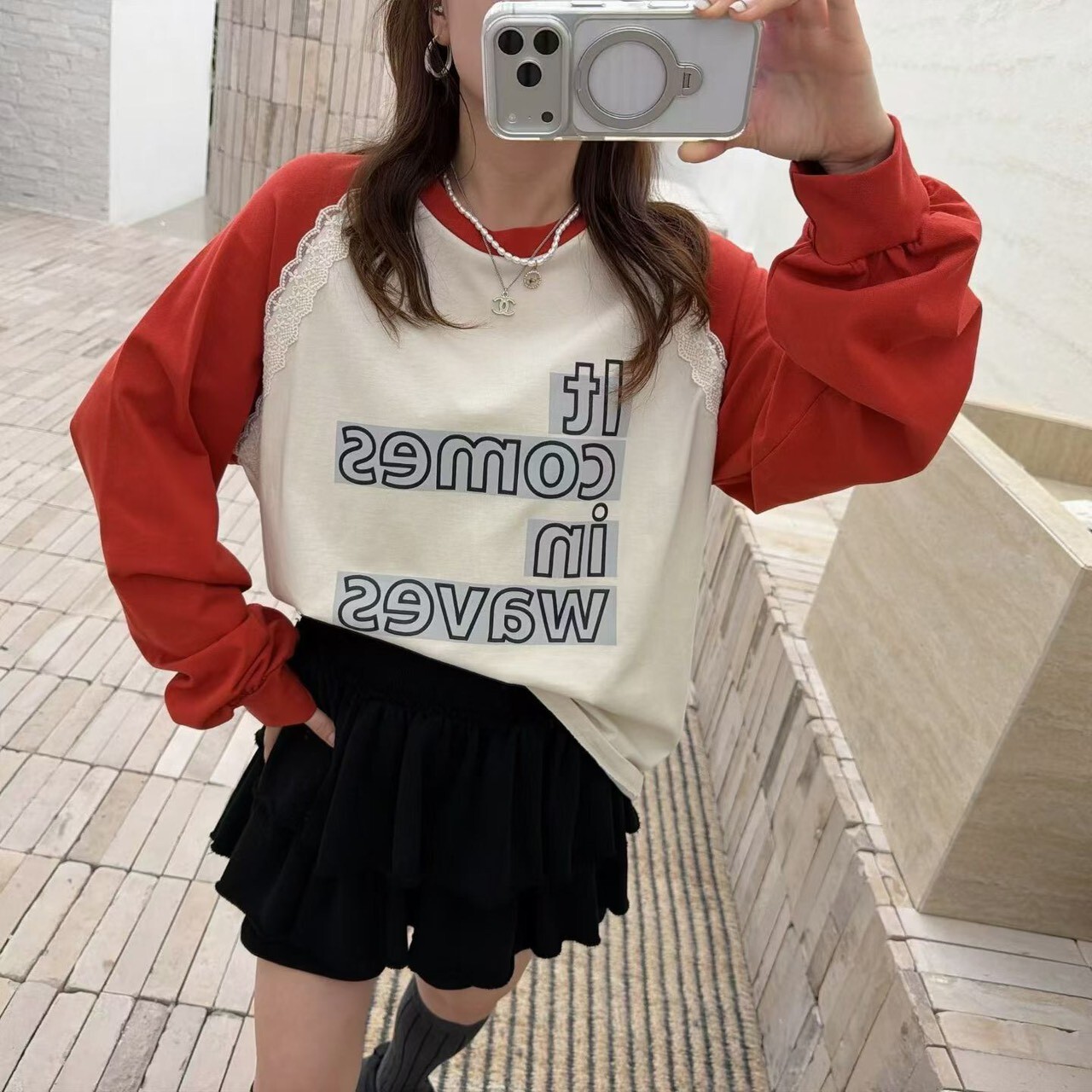 IT COMES長袖棒球T