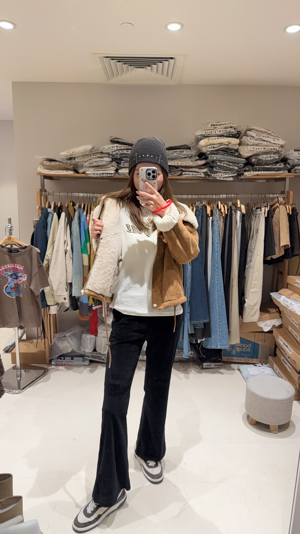 滑絨喇叭褲Pants(尺寸如圖，不設退換)