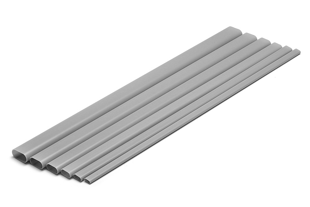 [WAVE] OM-421-480 TO 426-480 PLASTIC MATERIAL FLAT ROUND TUBE (GRAY) (3/4/5-PACK)