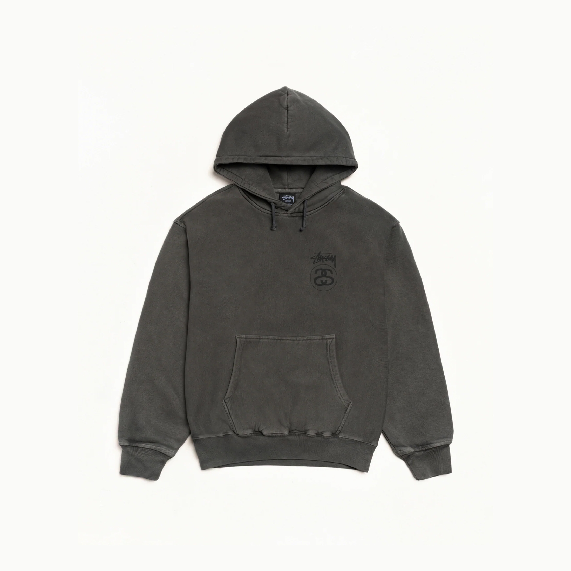 STUSSY LINK HOODED PIGMENT DYED 草寫 雙S LOGO 水洗帽T