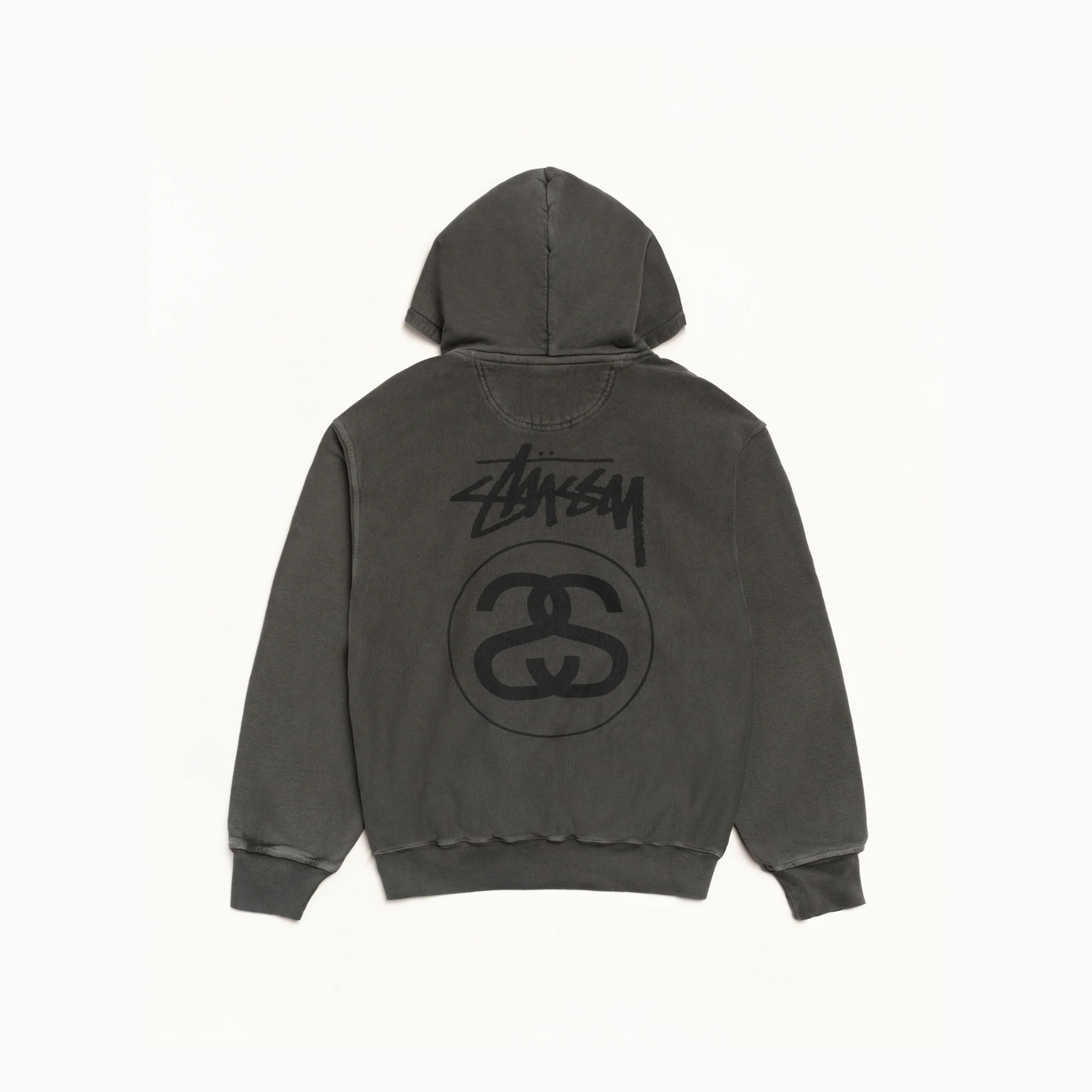 STUSSY LINK HOODED PIGMENT DYED 草寫 雙S LOGO 水洗帽T