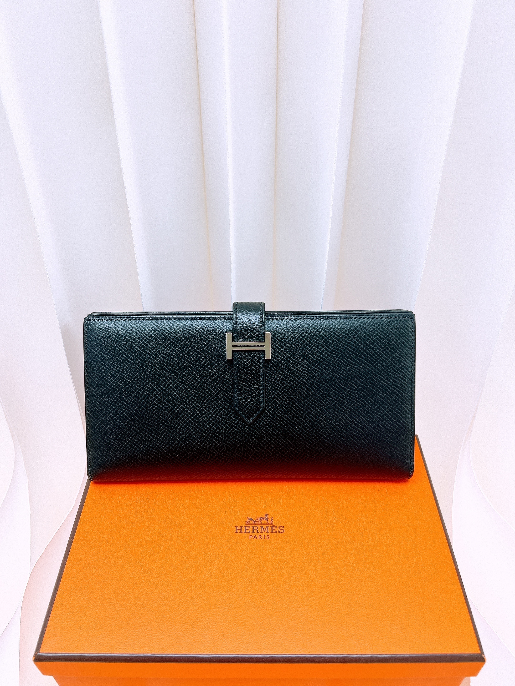 Hermes bearn long wallet (epsom/ black PHW/ stamp Z)