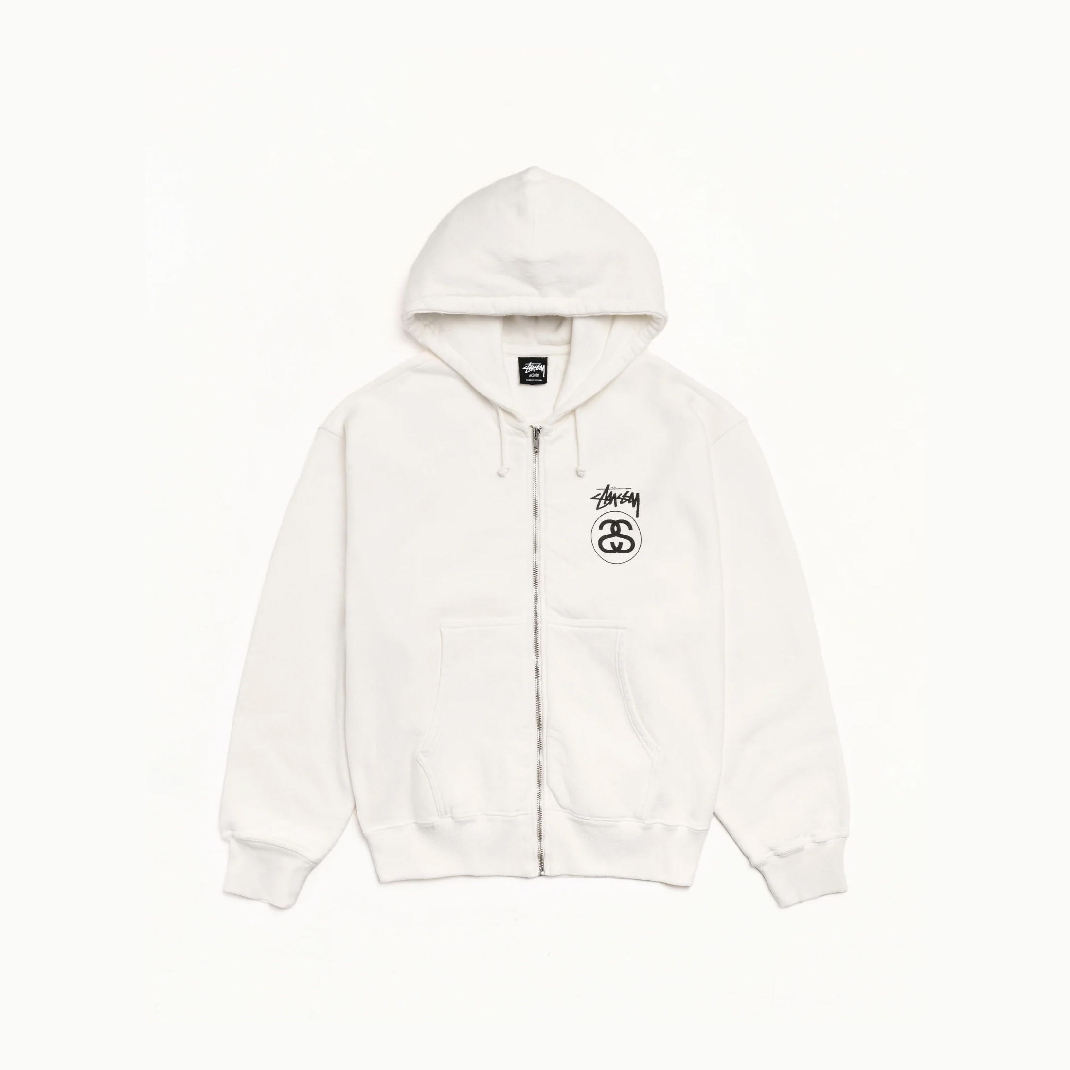 STUSSY STOCK LINK ZIP HOODIE PIGMENT DYED FW25 草寫 雙S LOGO 水洗色 拉鍊連帽外套