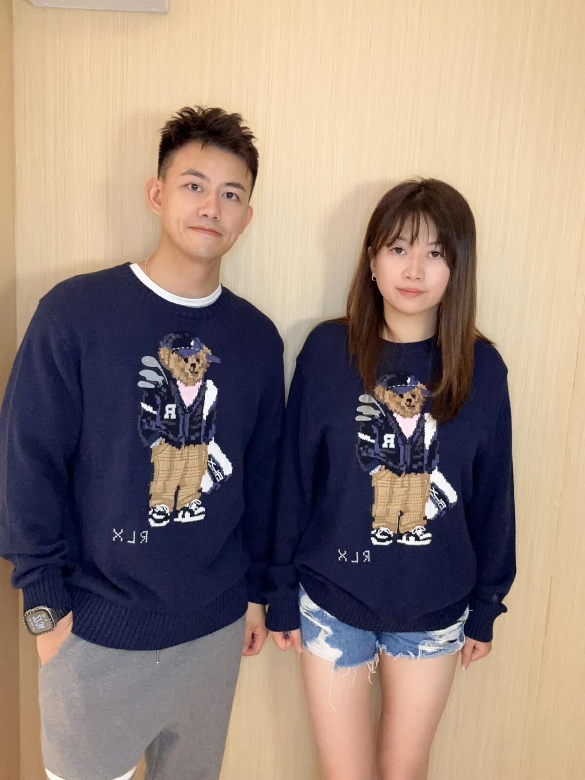 Ralph Lauren 深藍色 golf熊 針織上衣 男女同款