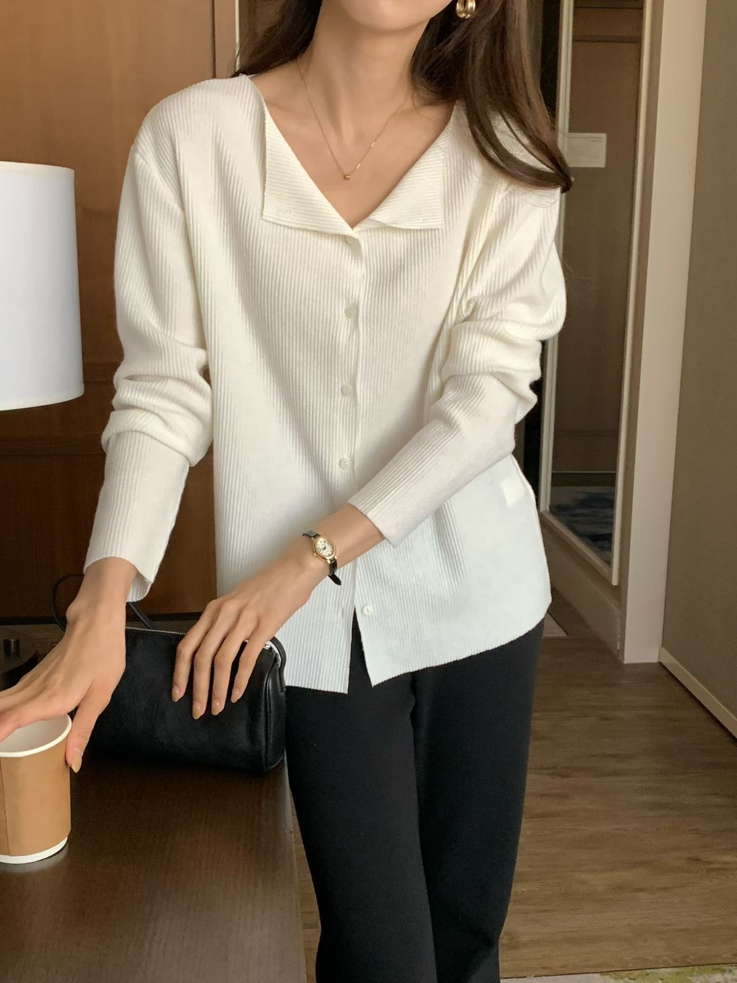 2way ribbed wool knit