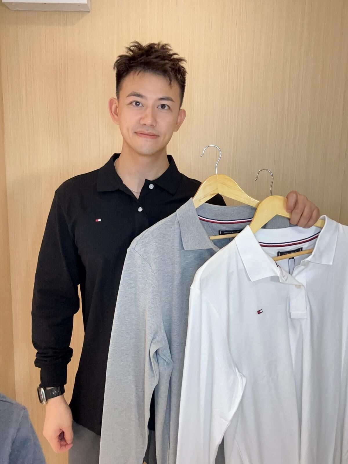 Tommy 刺繡標誌長袖Polo 男款