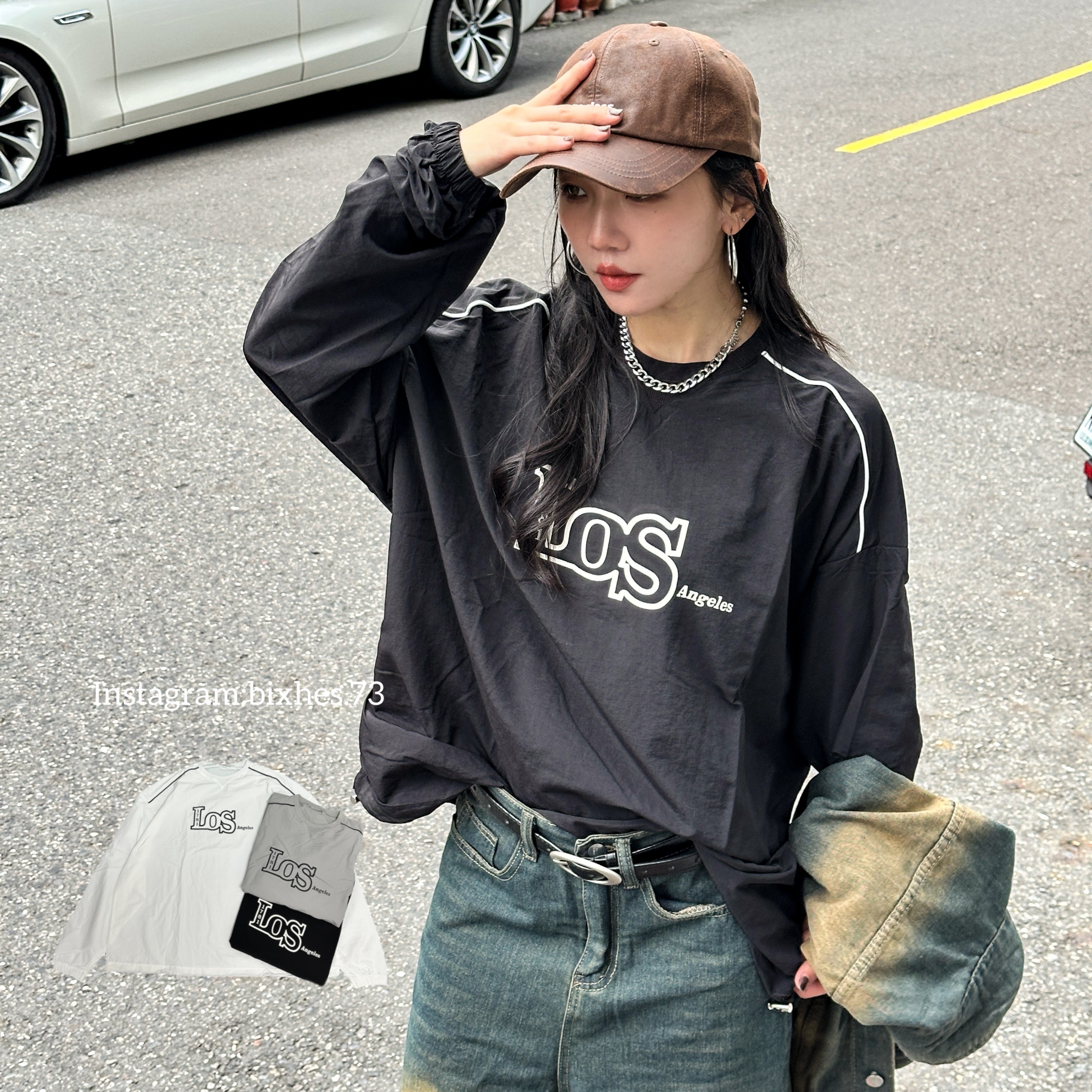 滾邊抽繩風衣薄長T(B00060)