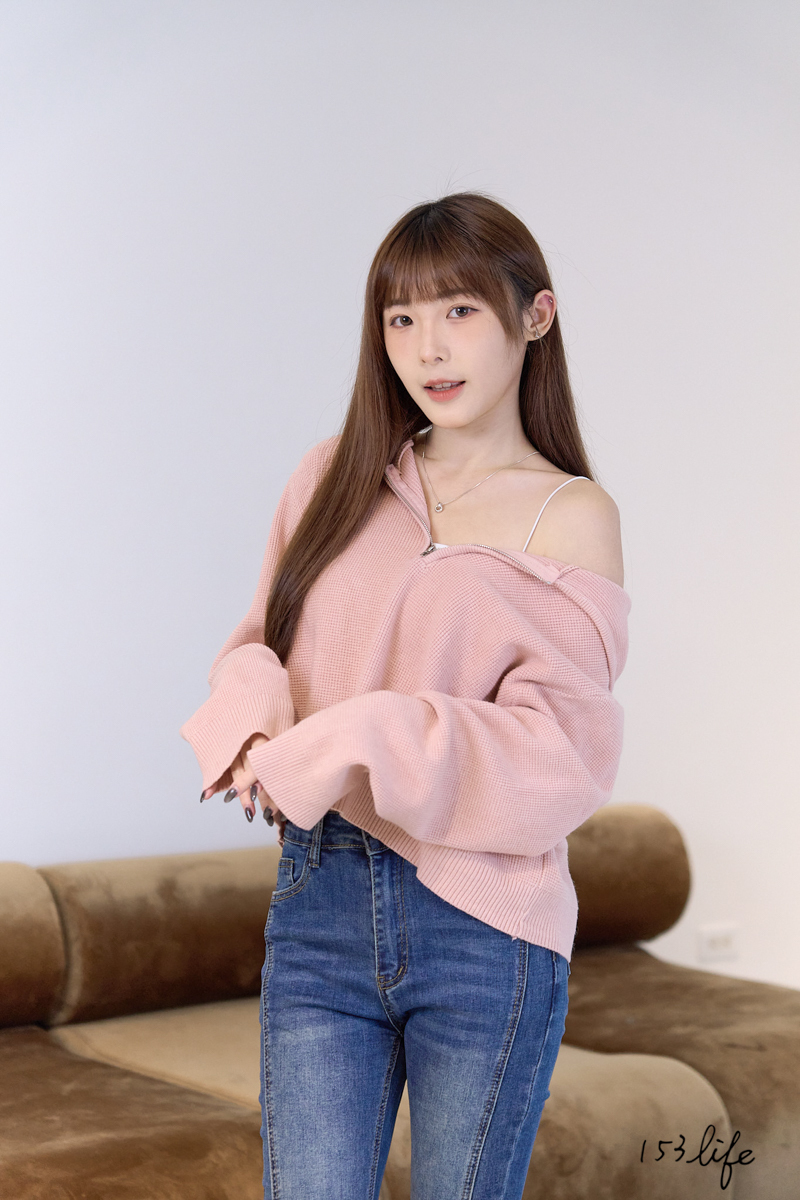 |現貨|連帽拉鏈鬆餅格短版上衣(3色)