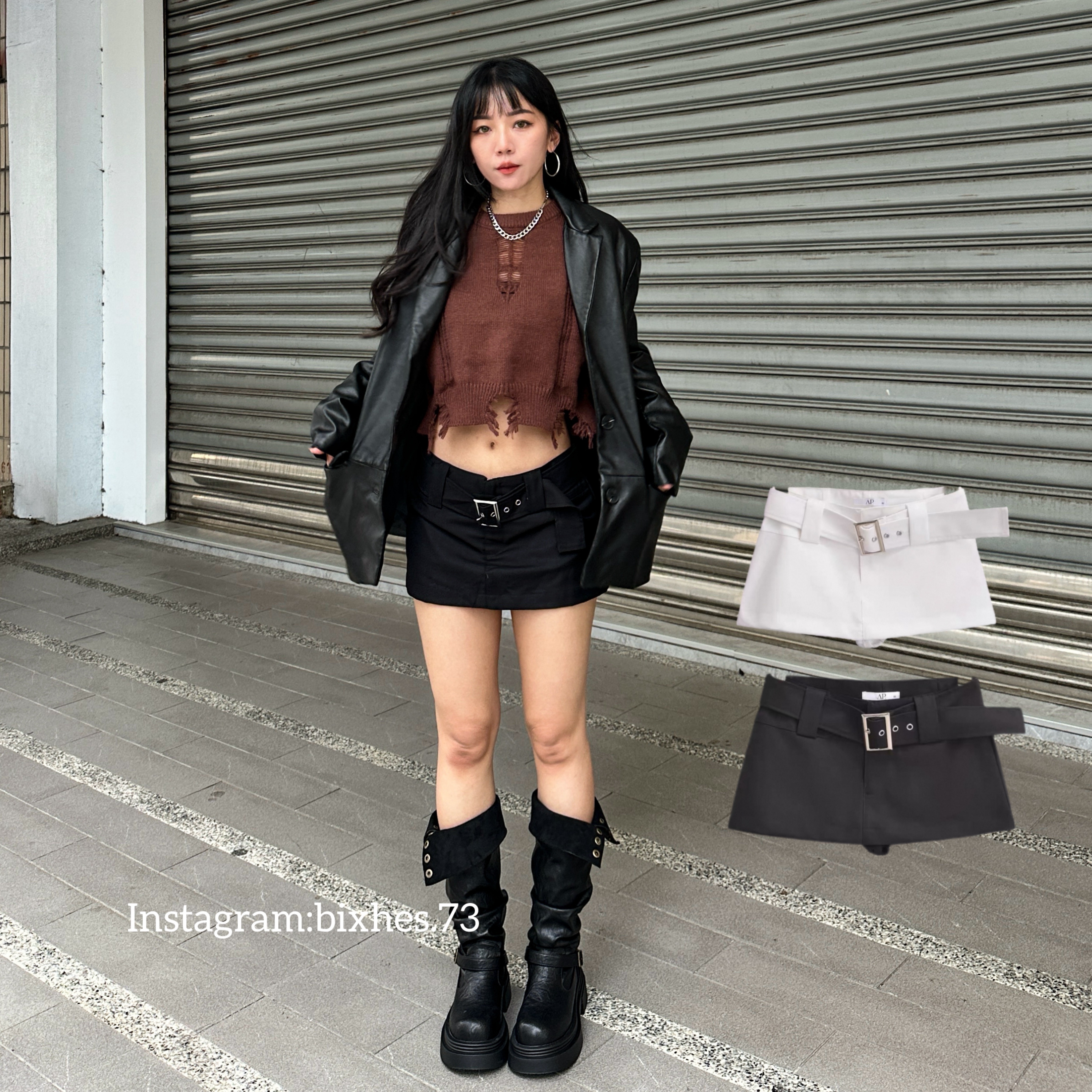 甜酷低腰西裝短裙(D00002)