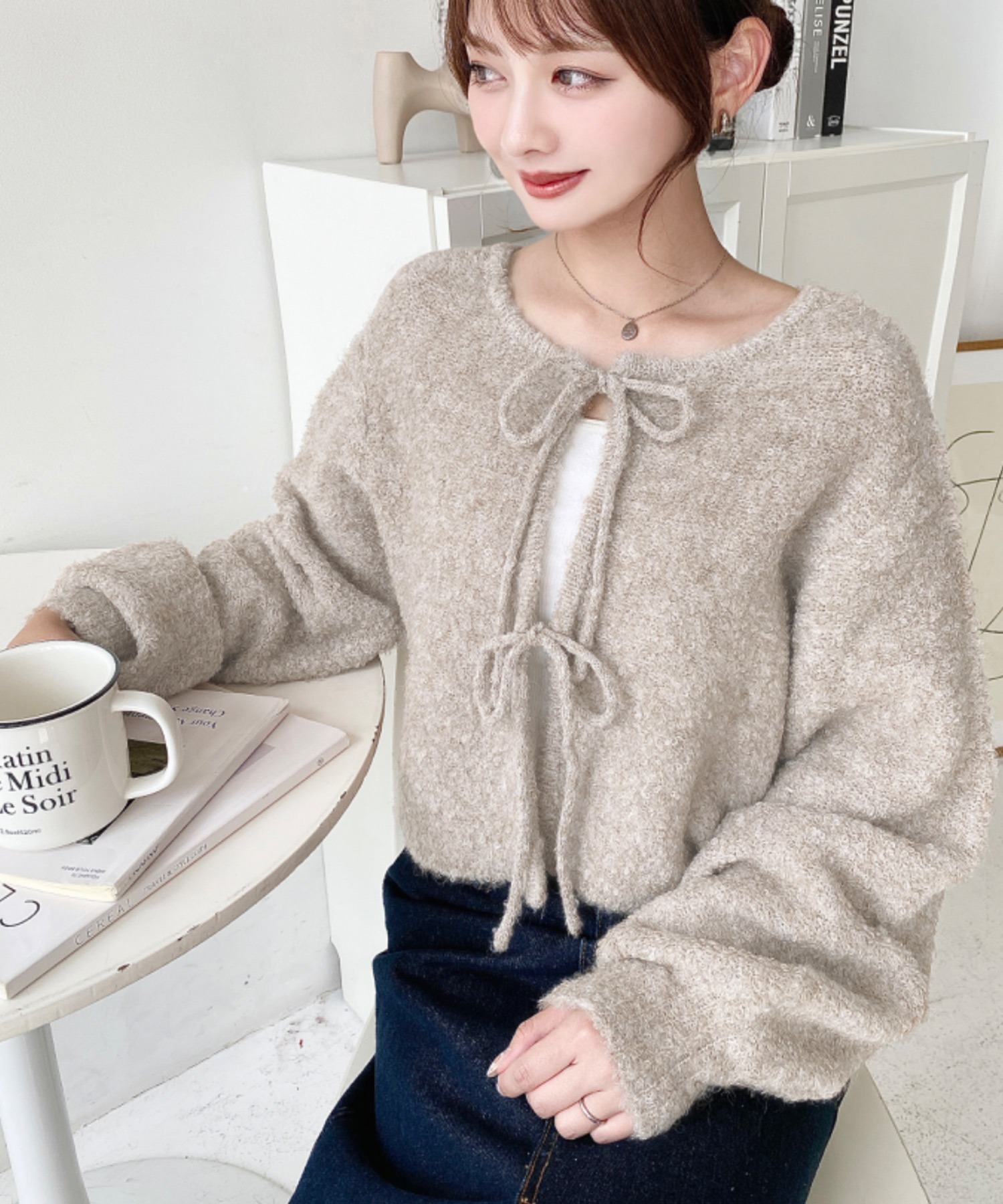 🇯🇵  MOMENT+ 2WAY 綁結 蝴蝶結 雙面穿 針織衫 針織毛衣 / 預購