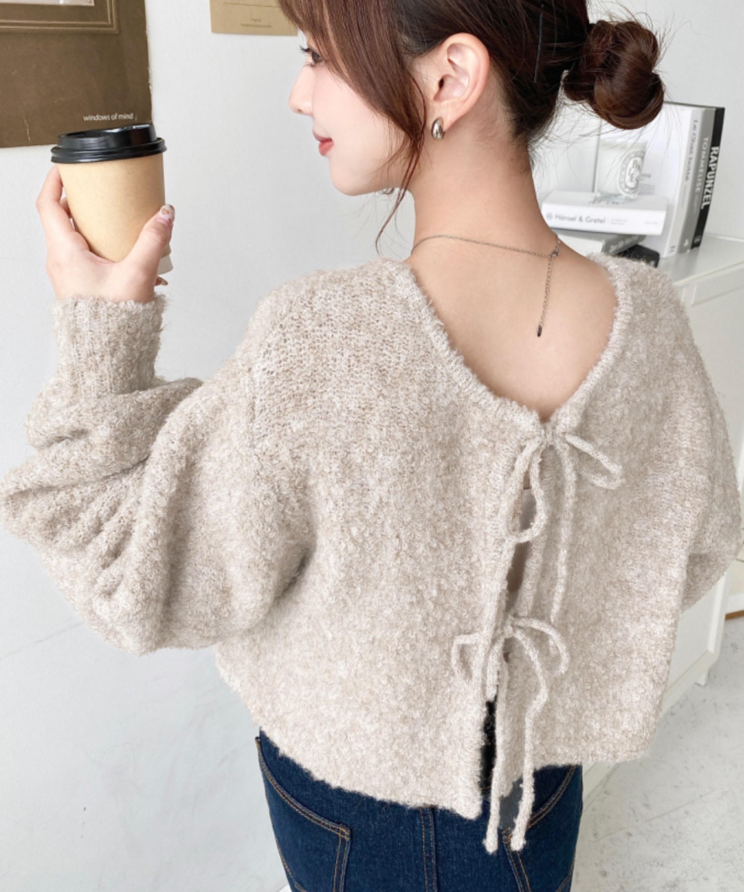 🇯🇵  MOMENT+ 2WAY 綁結 蝴蝶結 雙面穿 針織衫 針織毛衣 / 預購