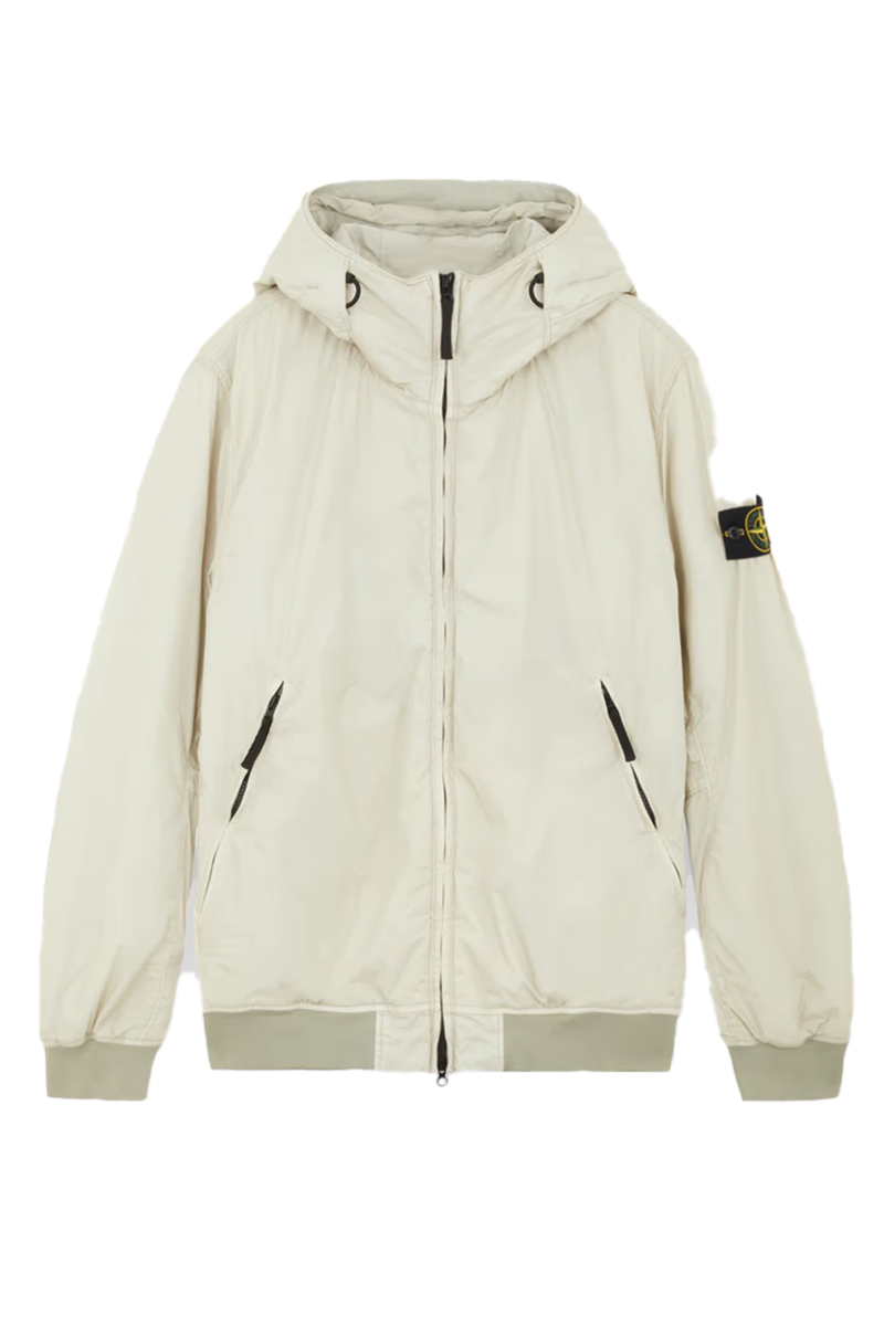 STONE ISLAND PrimaLoft-TC® 皺褶尼龍 防風防水 連帽機能外套 米色（男款）