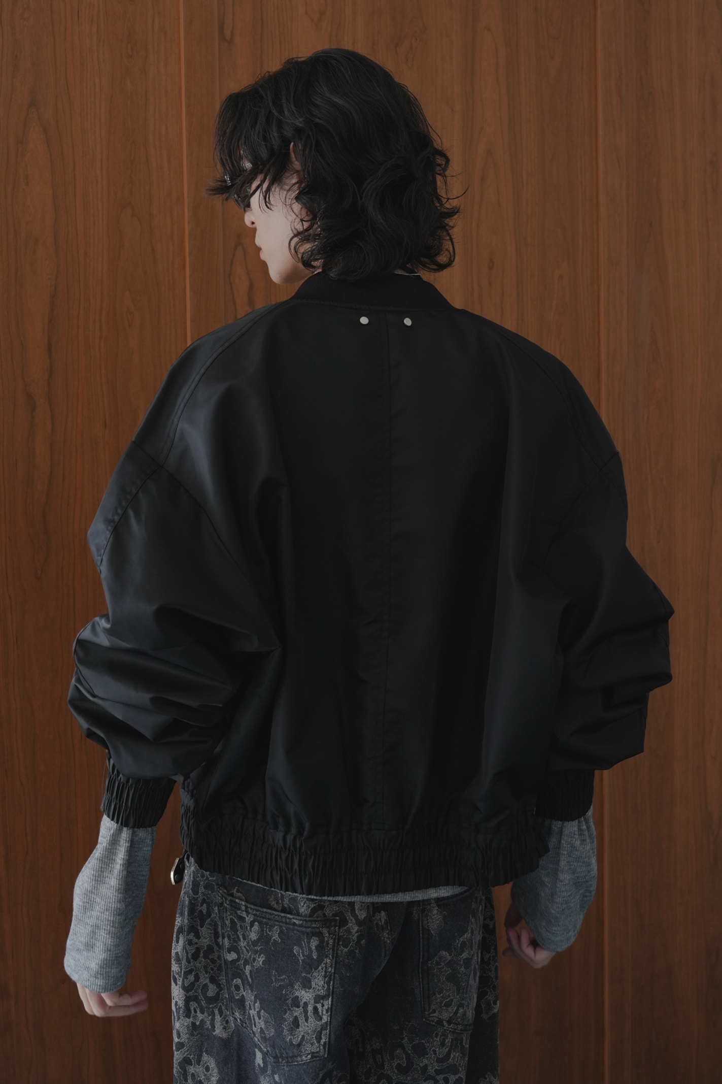 Crop Nylon Bomber Jacket #外套