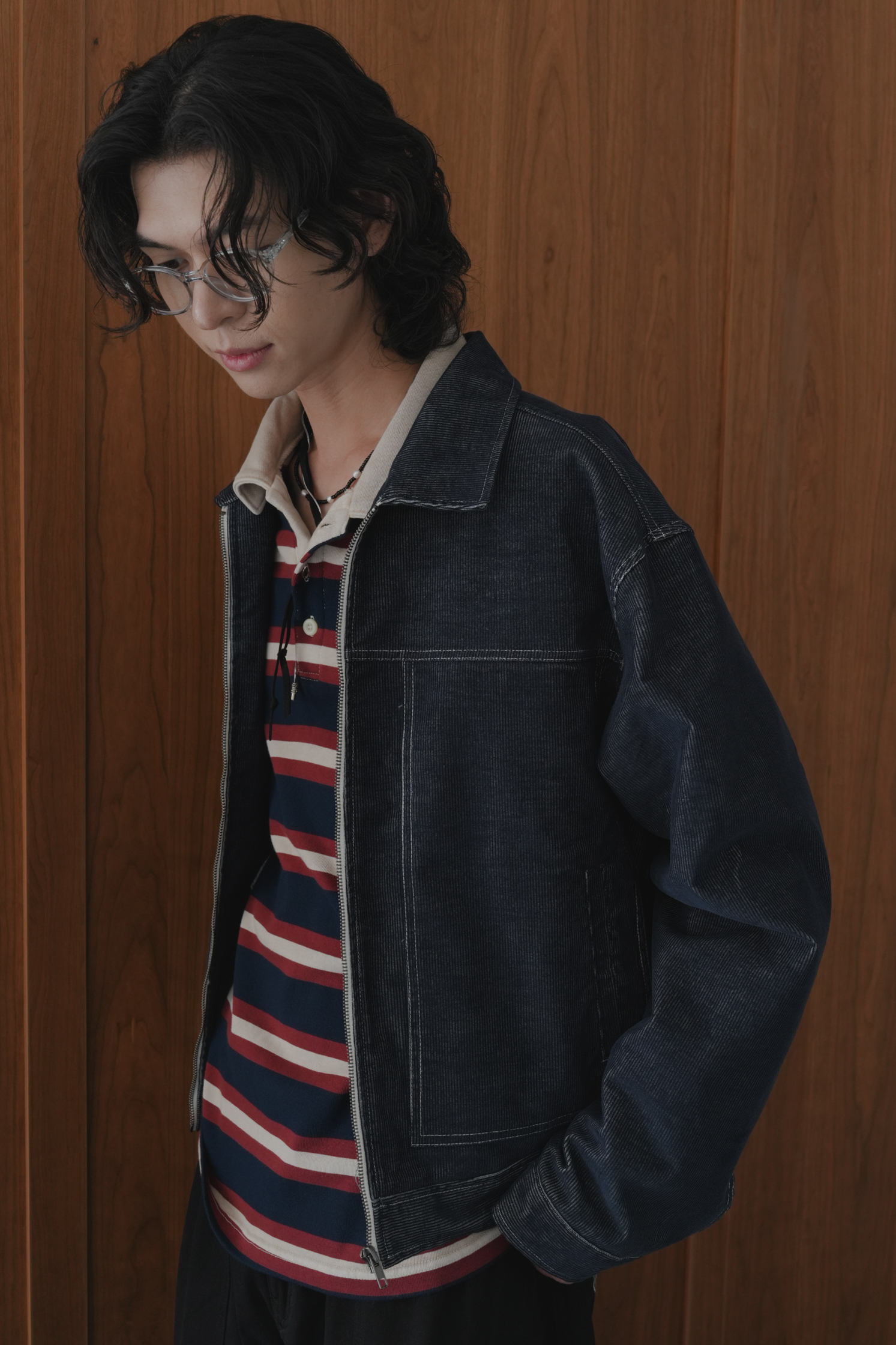 Denim Corduroy Trucker Jacket #外套