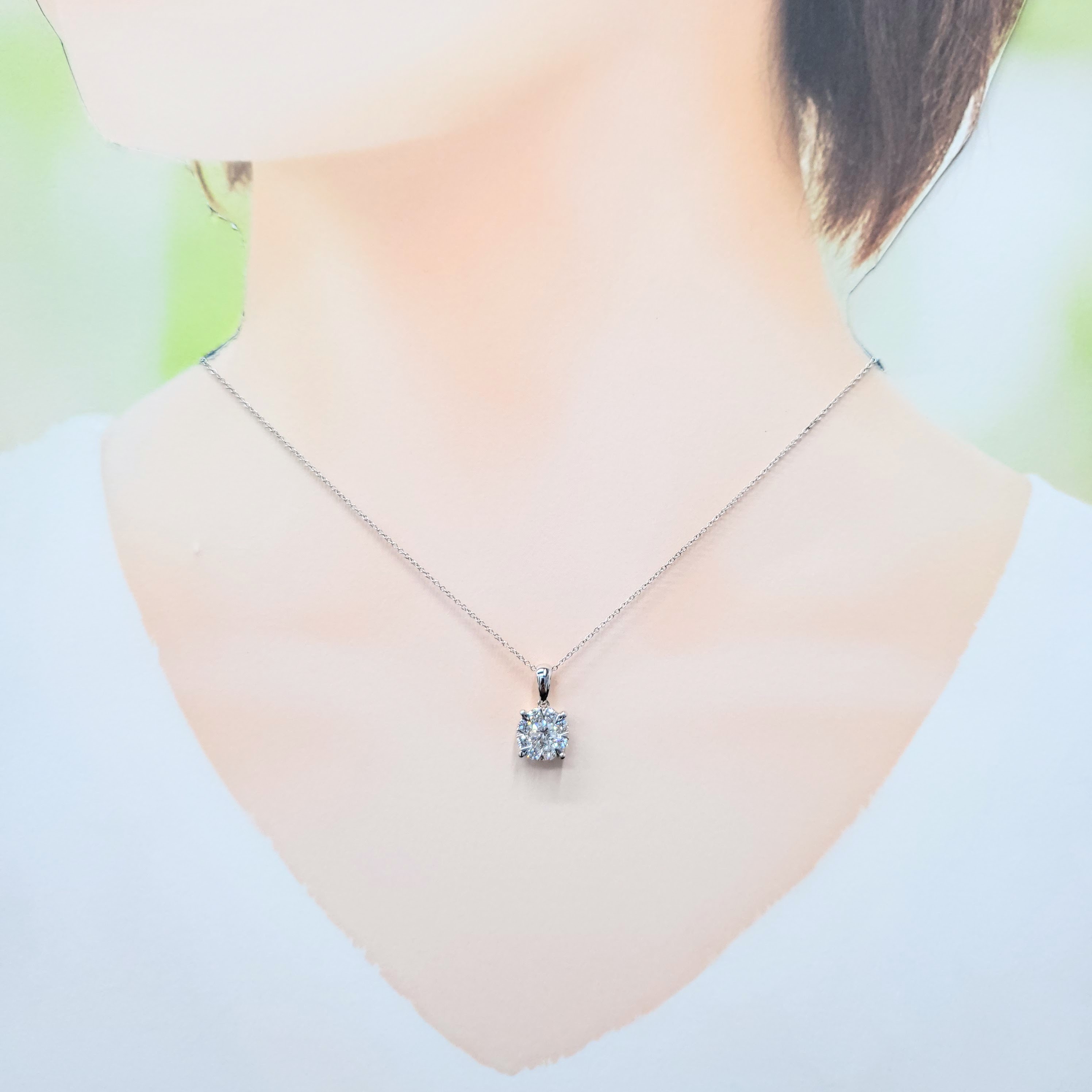 18K White Gold 0.81ct Diamond Pendant