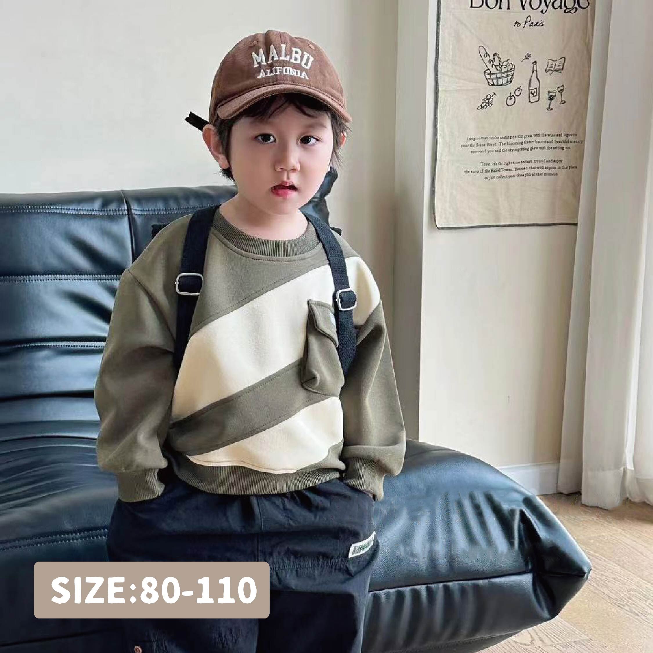 【H35231】斜邊拼接小口袋設計上衣