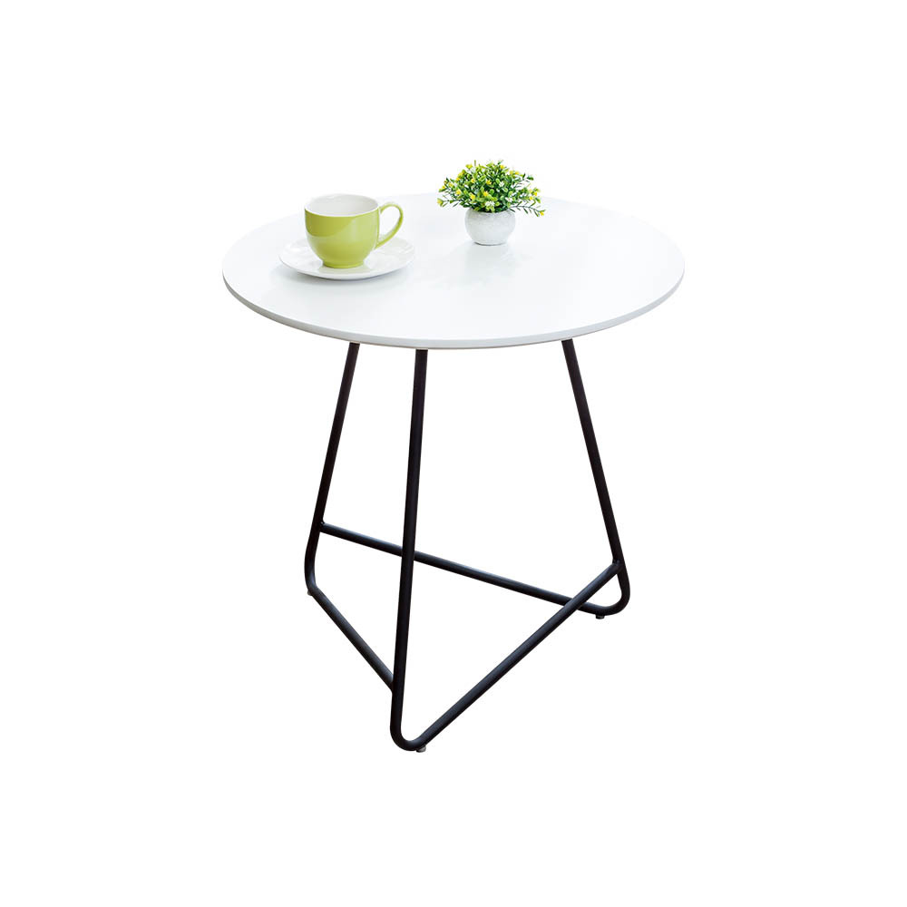 奧瑪2尺工業風白色圓型小茶几/邊几/邊桌