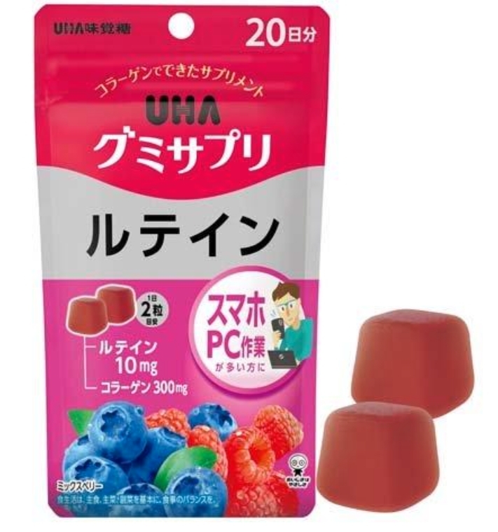 (預購商品) 日本 UHA 味覺糖 葉黃素軟糖補充劑 20天份 40粒