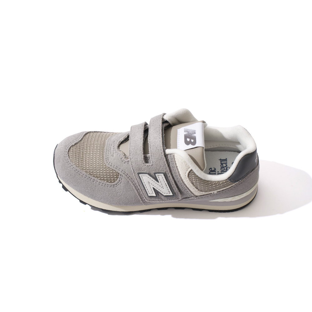 New Balance 574 中童 童鞋 灰色 寬楦 魔鬼氈 麂皮 緩震 運動 休閒鞋 PV574SNV