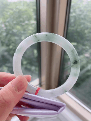 10245839 56mm冰飄花翡翠圓條手鐲 (54-56)