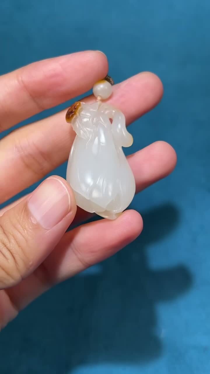 和田玉籽料玉蘭花,天然和田玉軟玉