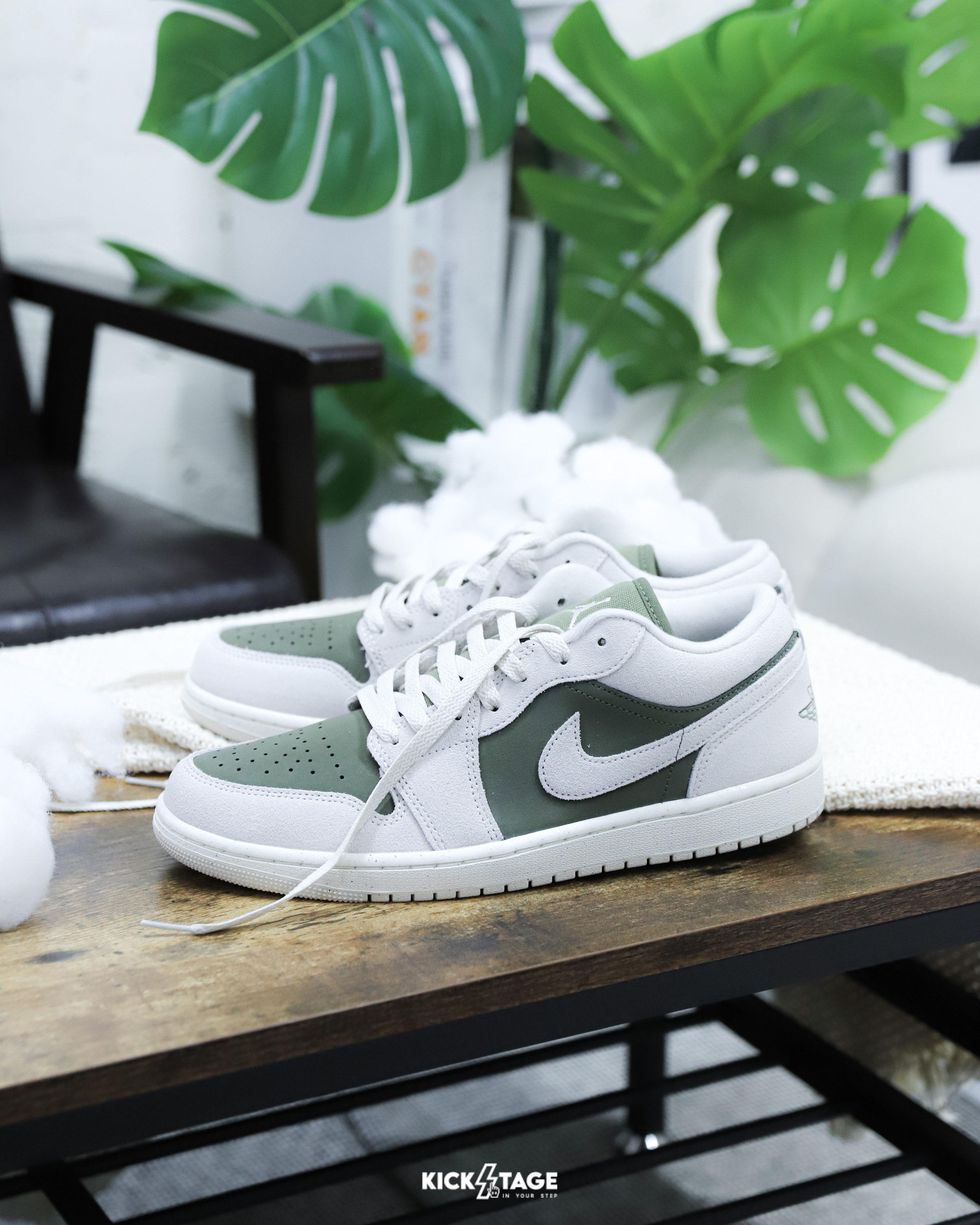 男鞋 NIKE AIR JORDAN 1 LOW SE 米白綠 麂皮 低筒 復古 休閒鞋【HV4089-201】AJ1 AJ1OG