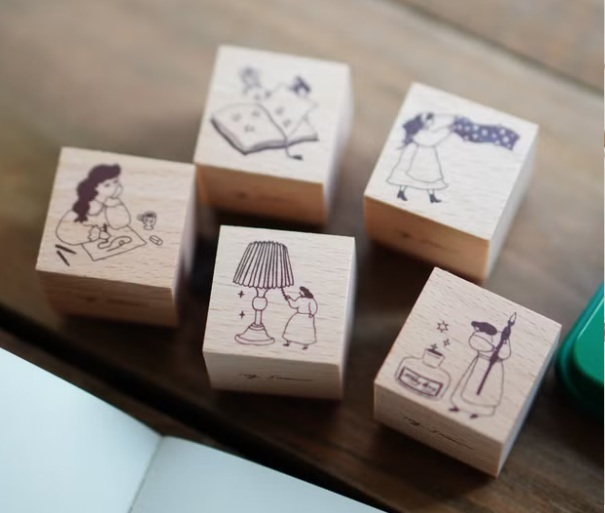 森空 Ivy Snow．女孩與文具櫸木印章 共五款