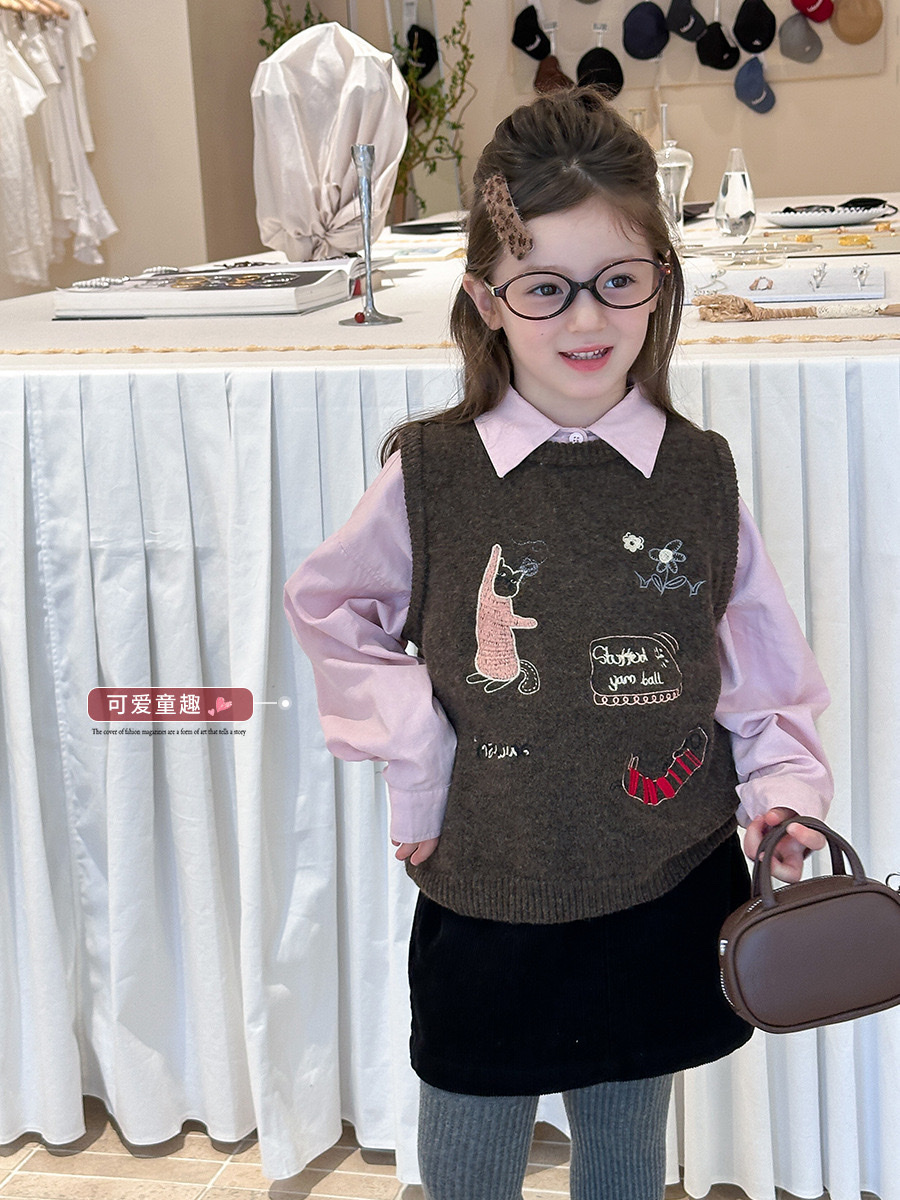 軟軟刺繡貓咪背心