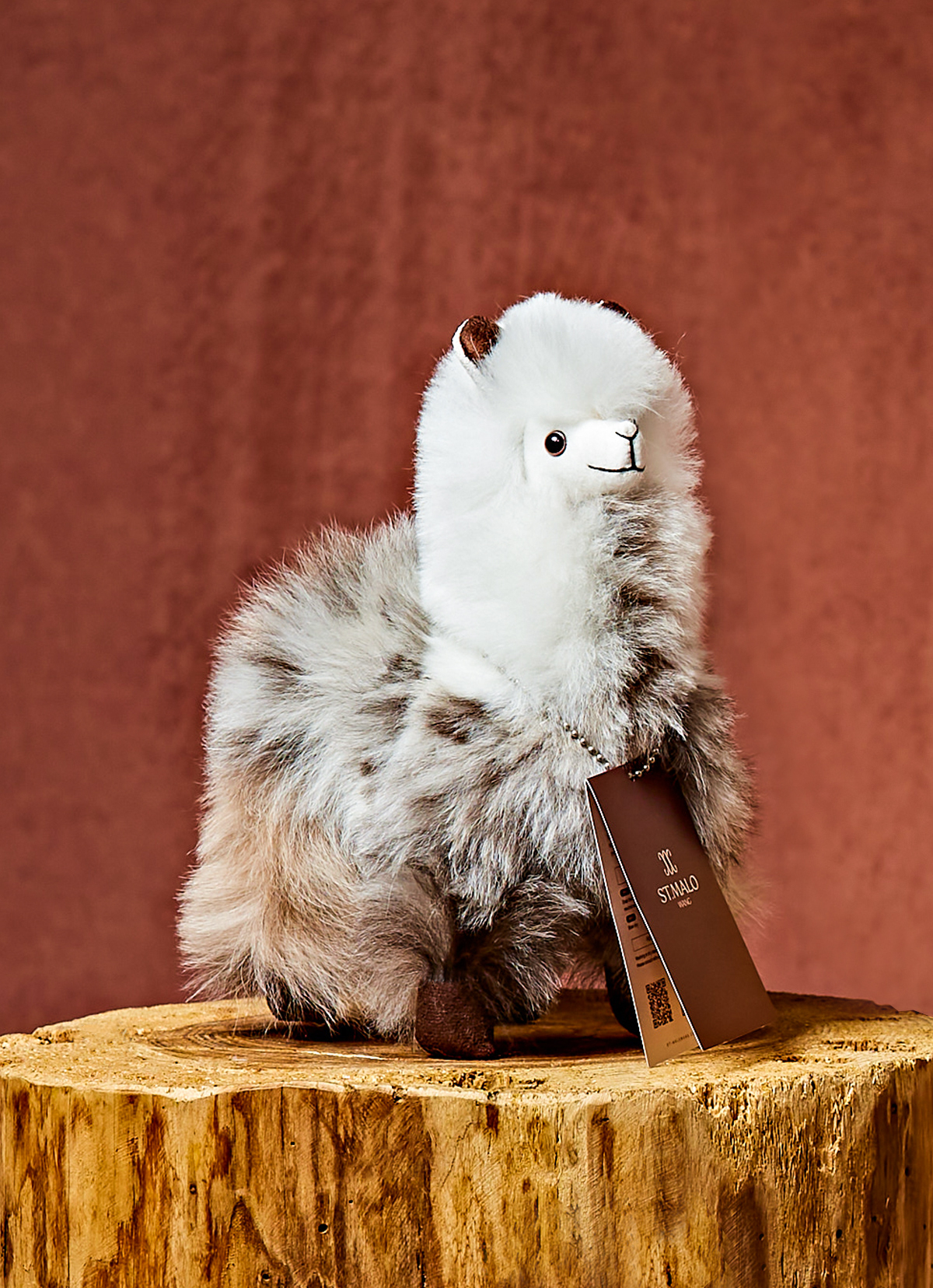 ST.MALO 秘魯工匠手工無染LLAMA羊駝娃娃23cm-2198LA-天然無染黑灰