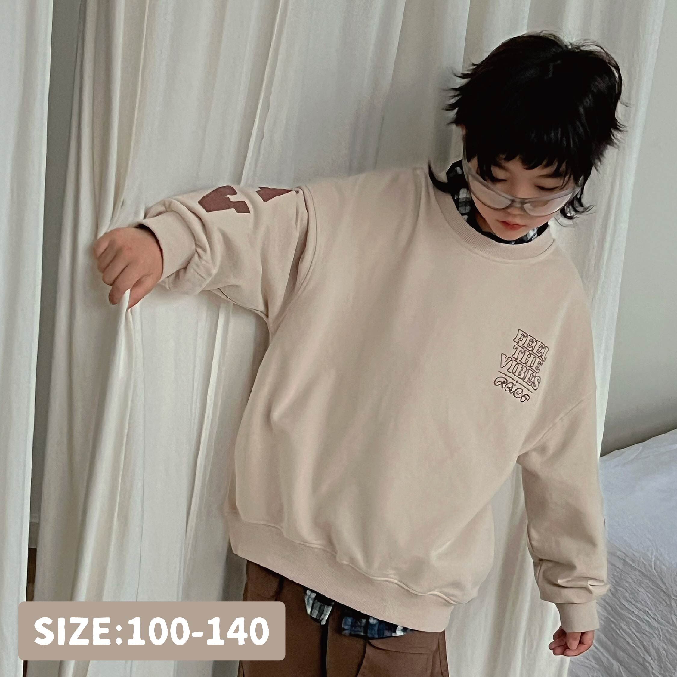 【H35300】質感藝術英字印花圓領上衣