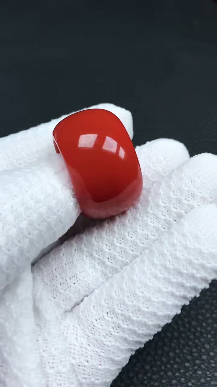 南紅扳指,天然南紅瑪瑙