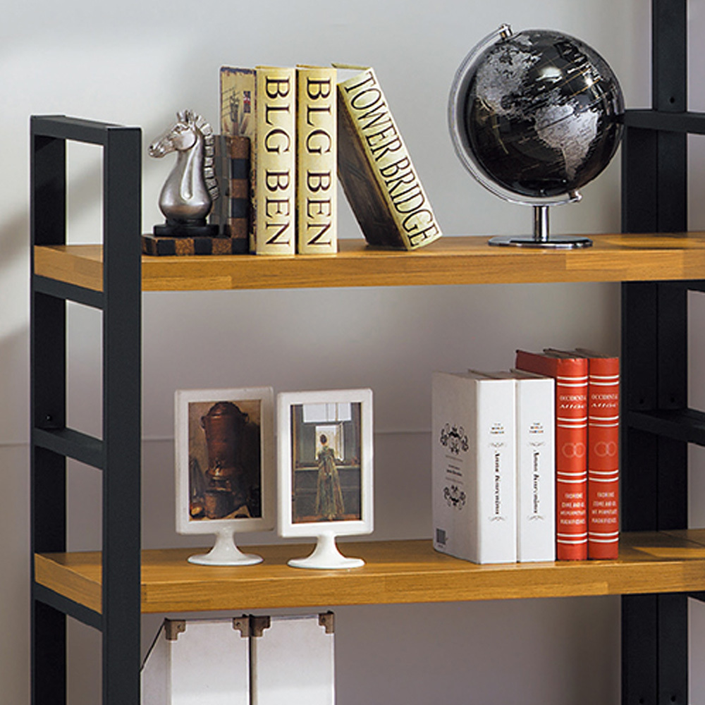 斯克2.7尺工業風開放式三層書櫃/收納櫃/展示櫃