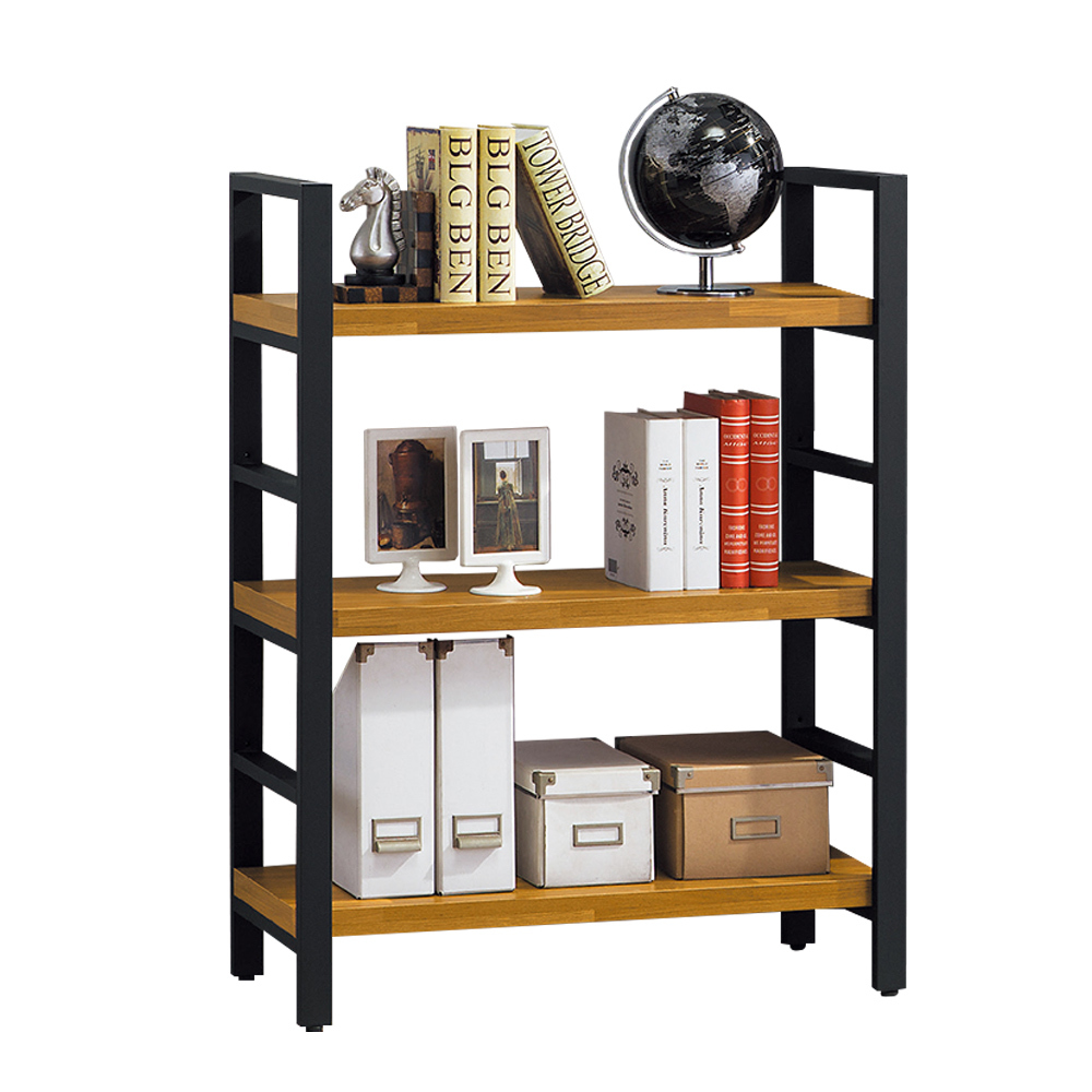 斯克2.7尺工業風開放式三層書櫃/收納櫃/展示櫃